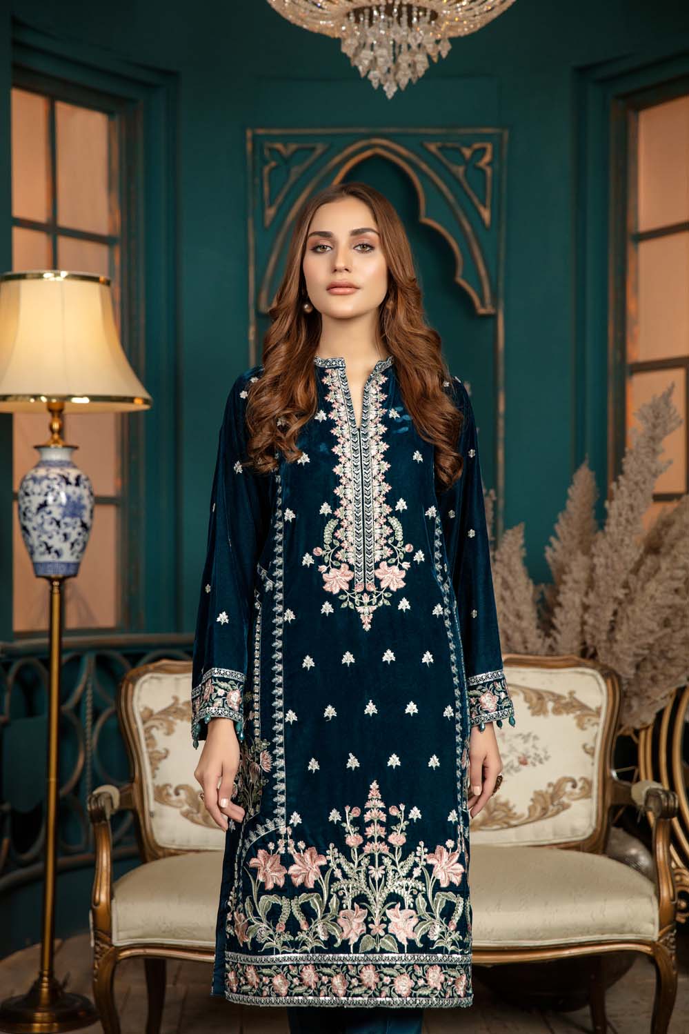 Fiz Night - Stitched Embroidered Velvet 2PC - Image 7
