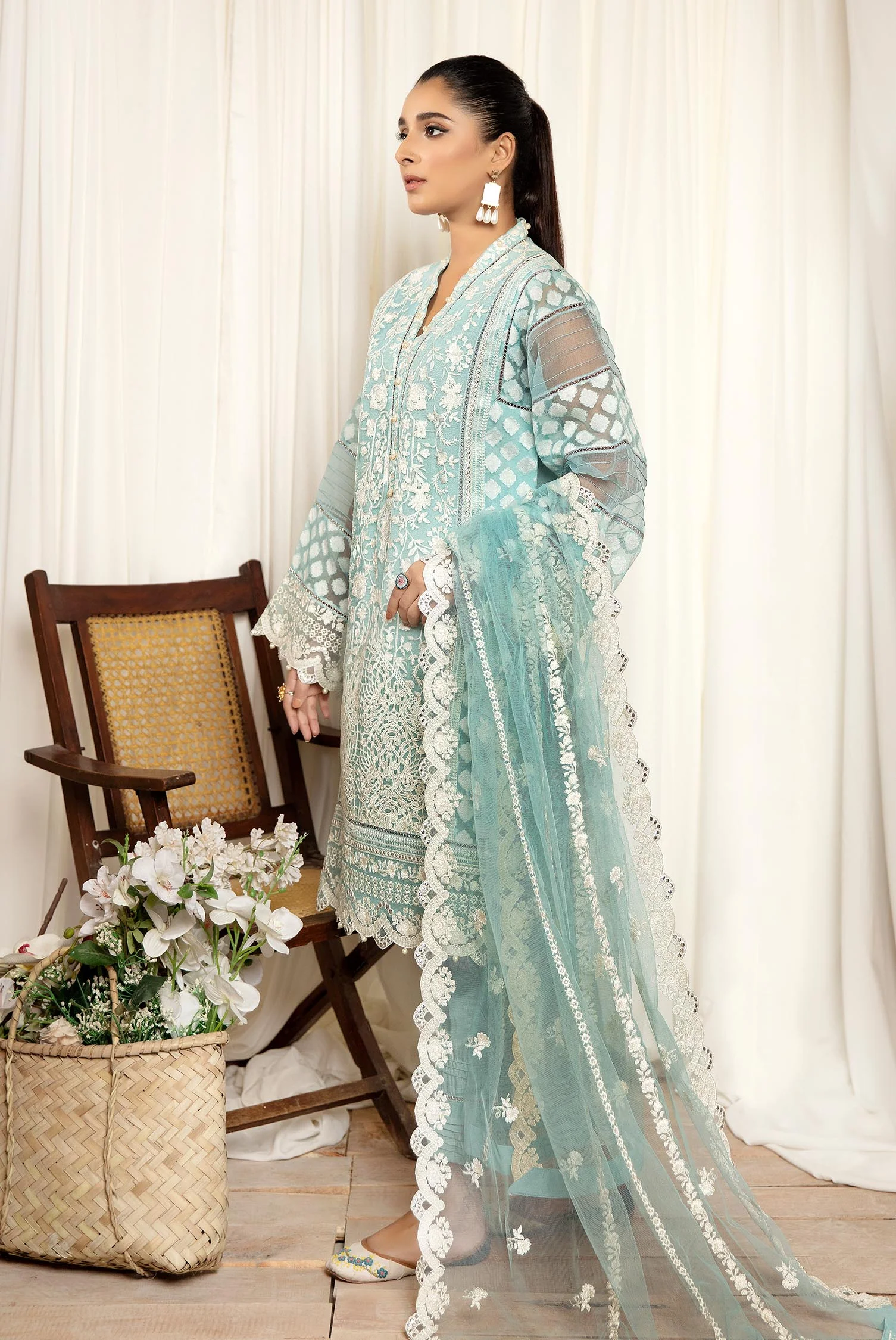 Sapphire - Stitched Embroidered Organza 3PC - Image 2