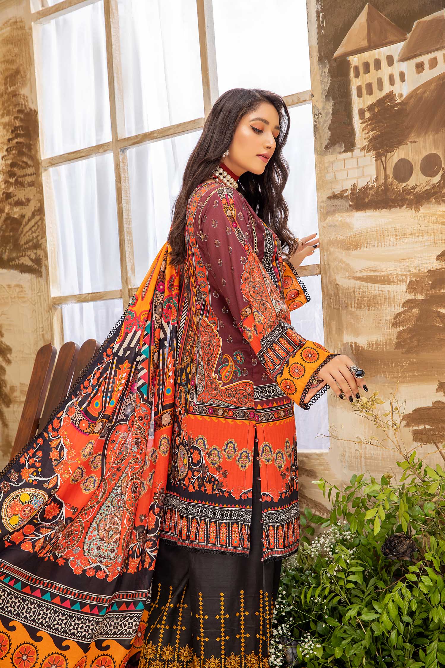 Fleurel - Digital Printed And Embroidered Lawn 3PC - Image 2