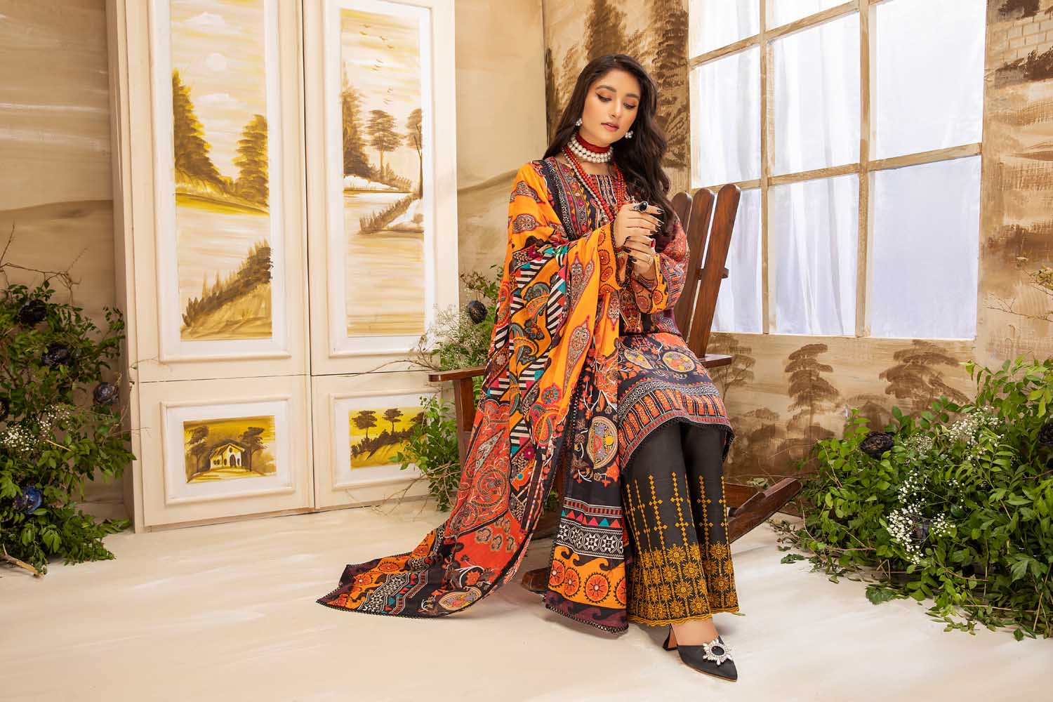 Fleurel - Digital Printed And Embroidered Lawn 3PC - Image 3