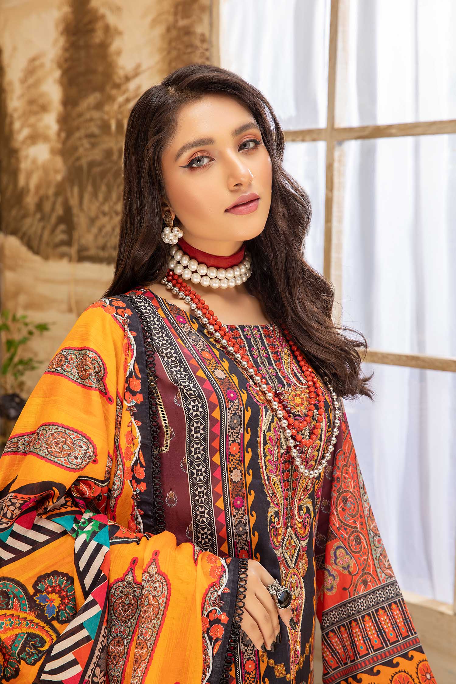 Fleurel - Digital Printed And Embroidered Lawn 3PC - Image 4