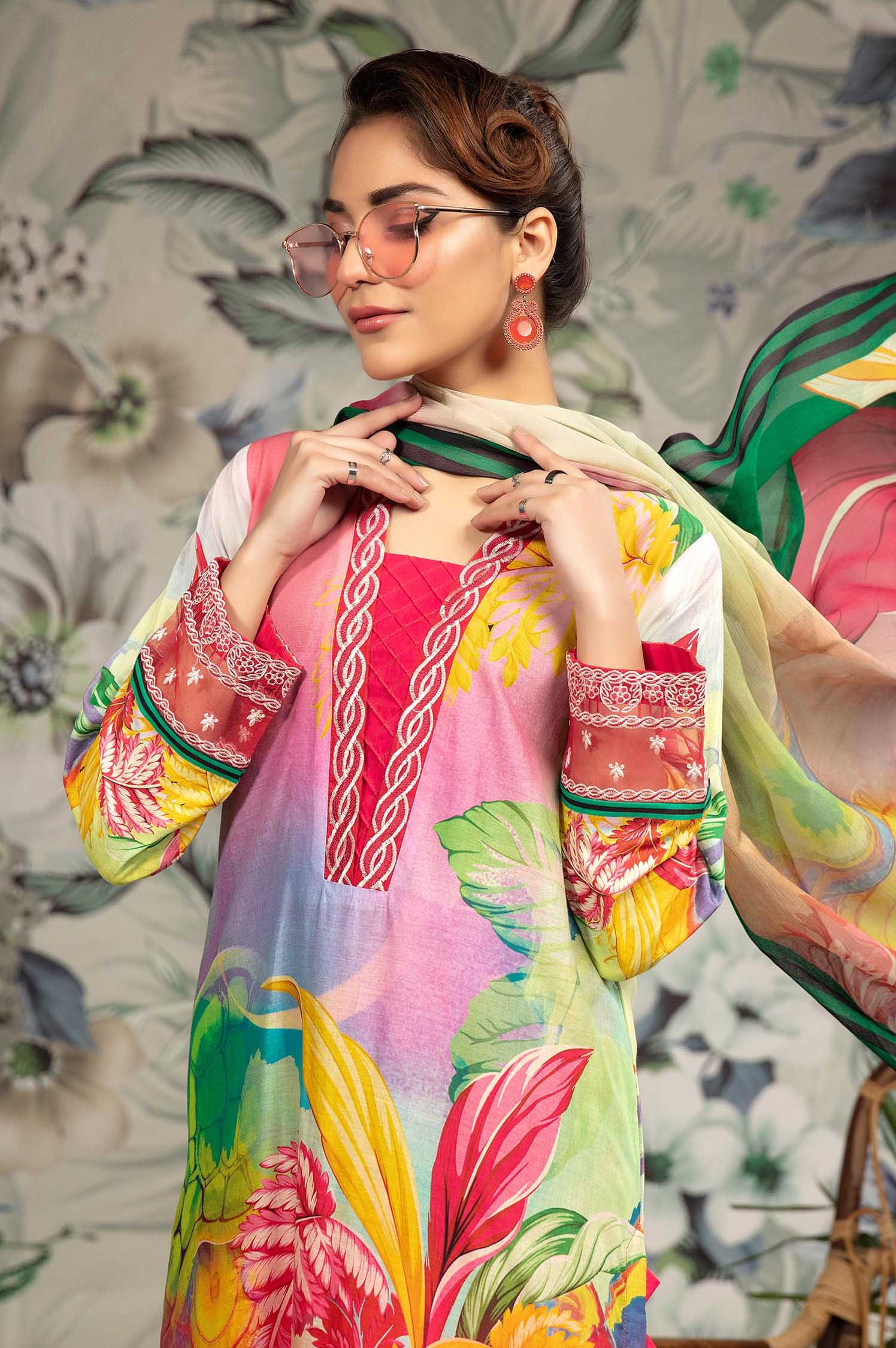 Floral Fusion - Printed & Embroidered Lawn 3PC - Image 3
