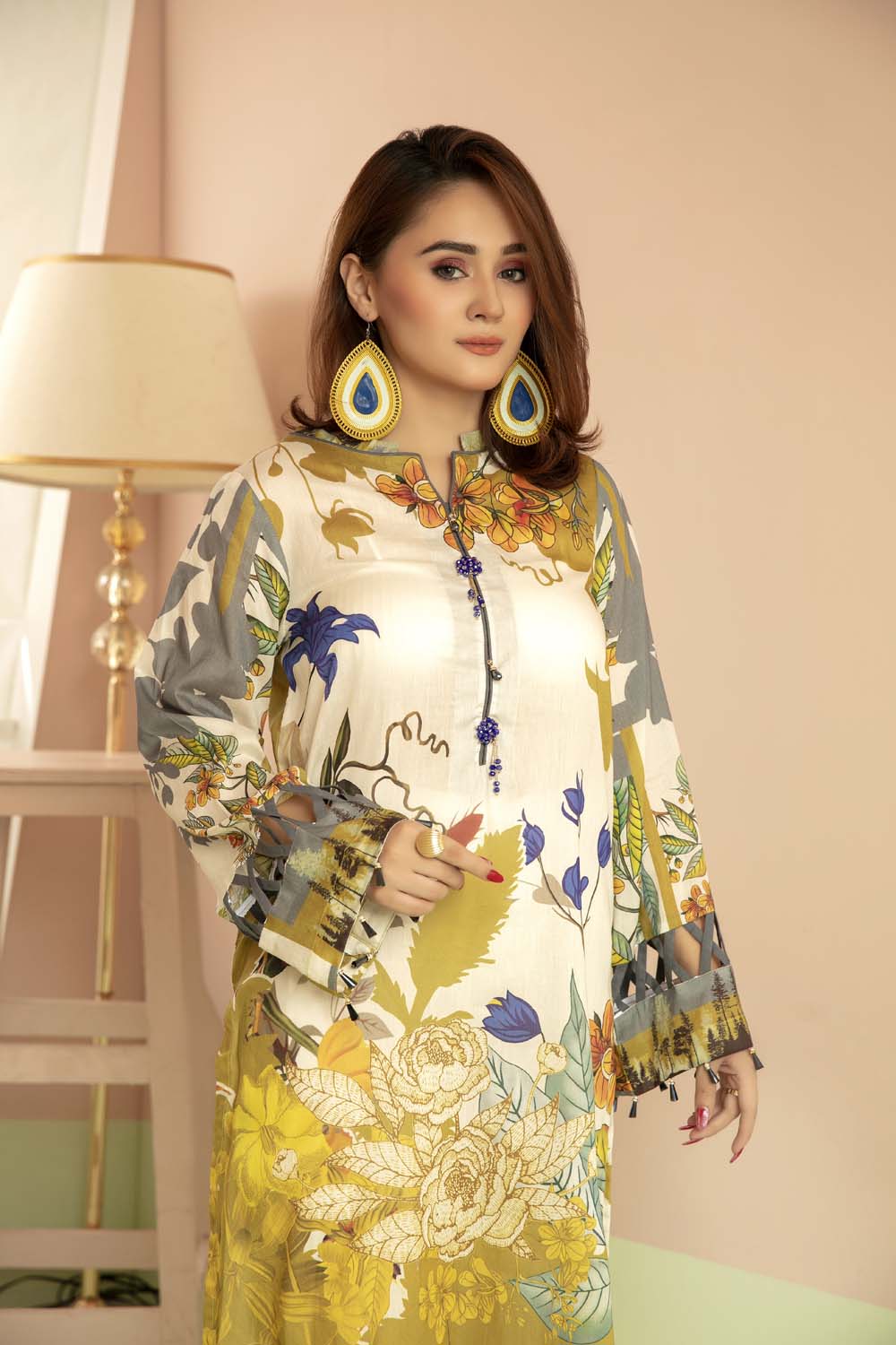 Flowery Quil - Printed Stitch Kurti - Image 2