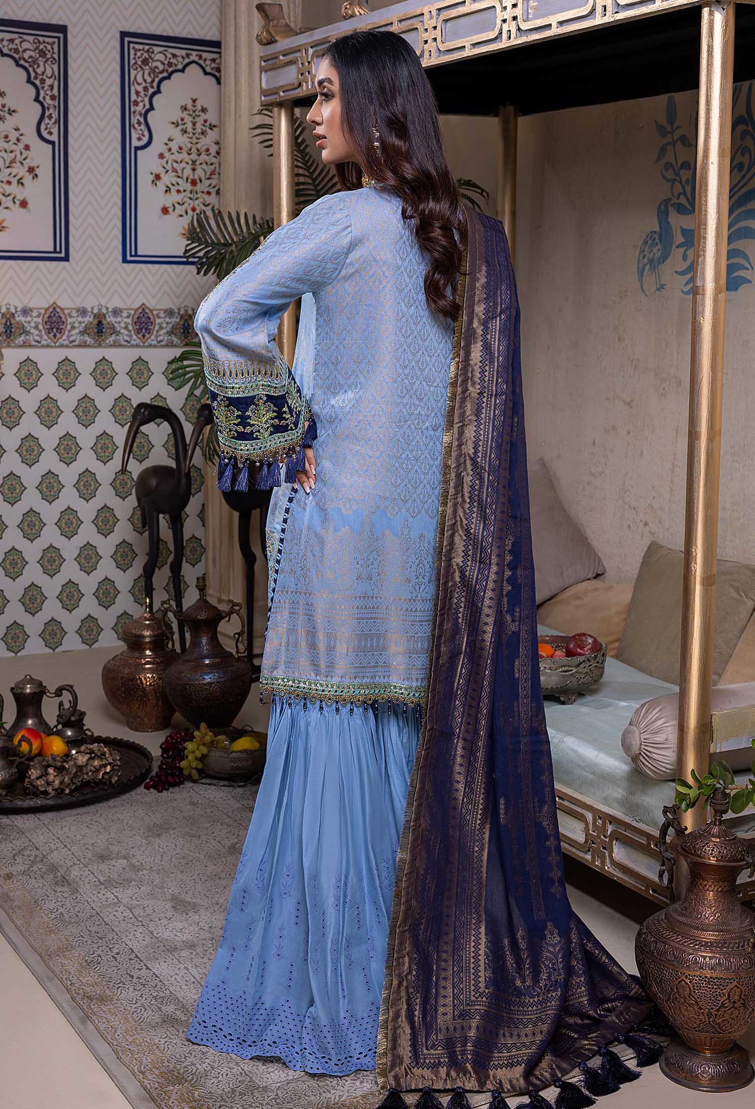 Geranium - Schiffli Embroidered Jacquard Lawn 3PC - Image 2