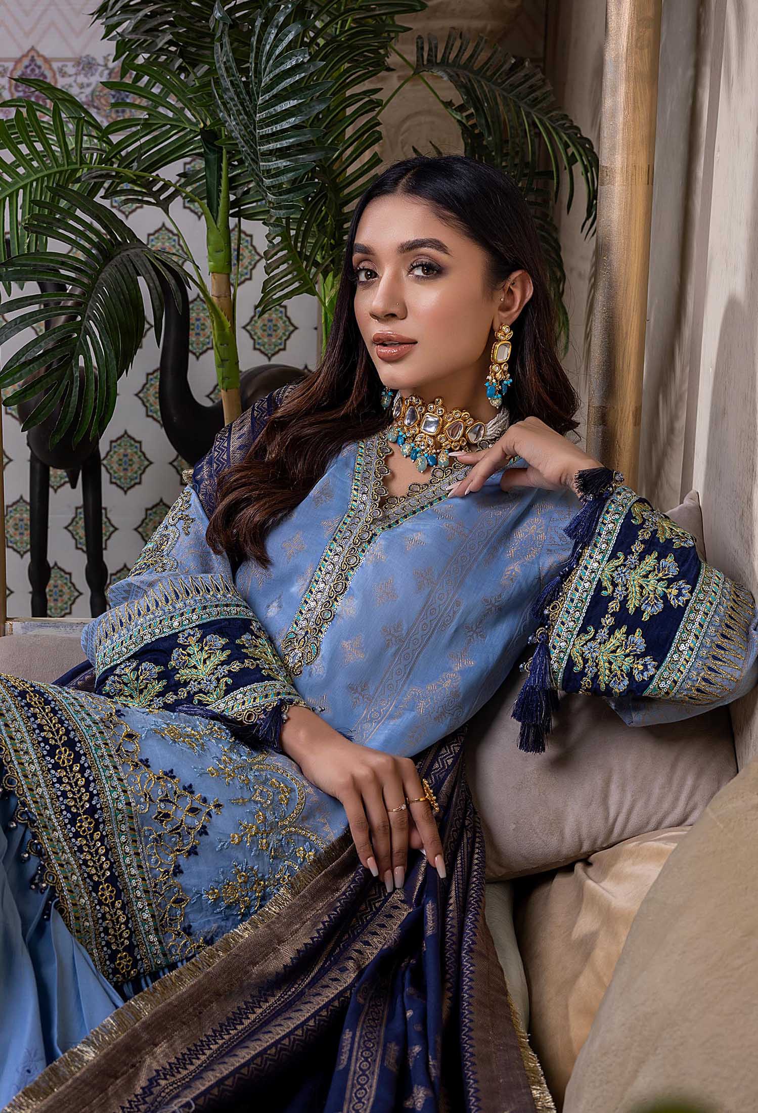 Geranium - Schiffli Embroidered Jacquard Lawn 3PC - Image 3