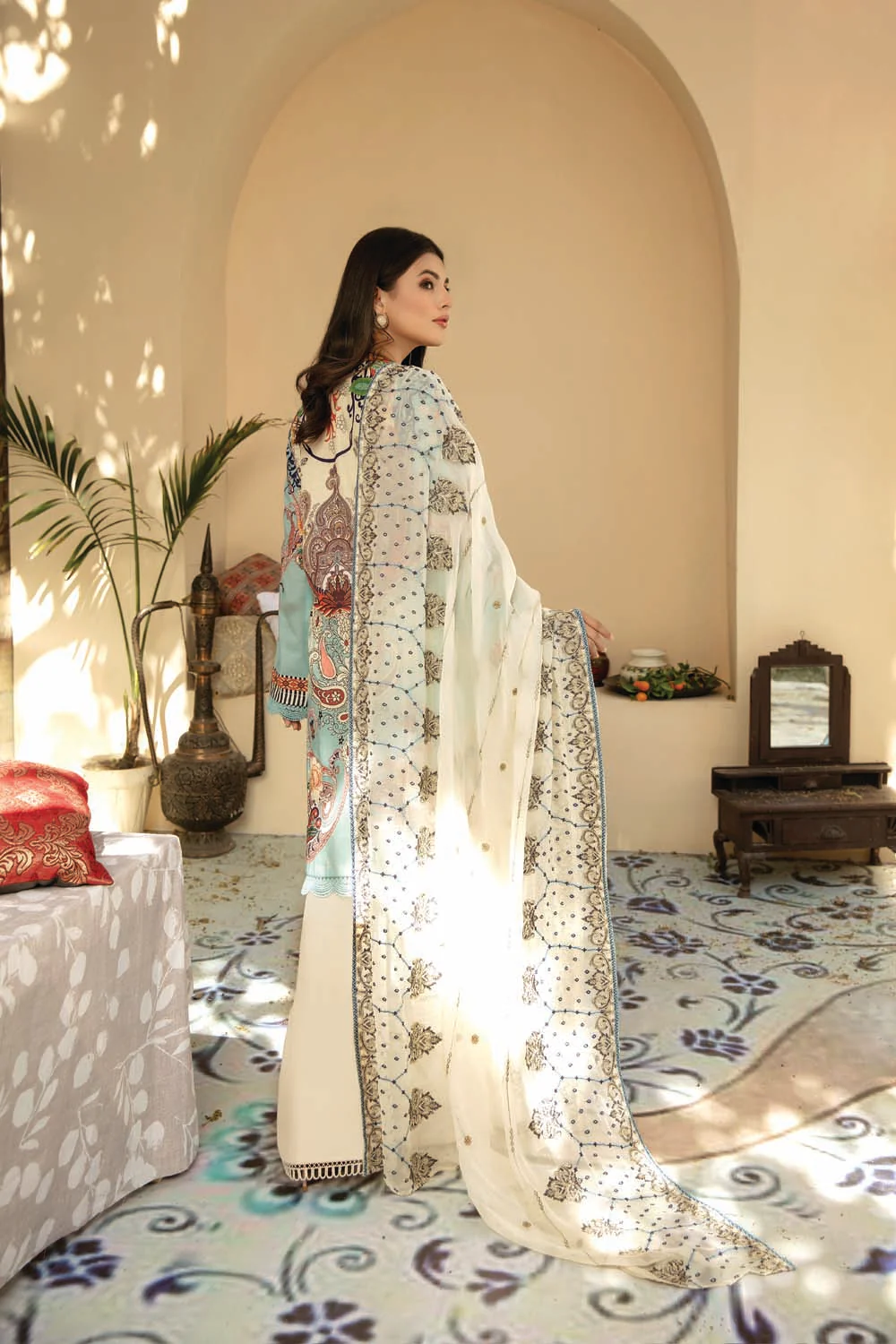 Glitter - Digital Printed And Embroidered Suvic Lawn - Image 3