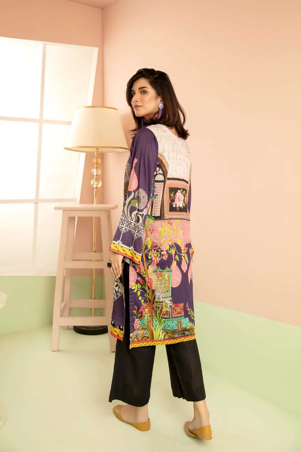 Glitter Purple - Printed Stitch Kurti - Image 3