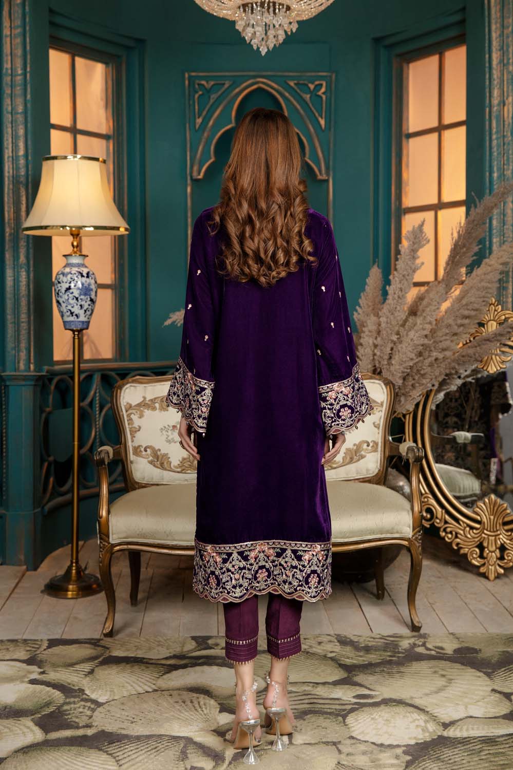 Glory Fall - Stitched Embroidered Velvet 2PC - Image 2