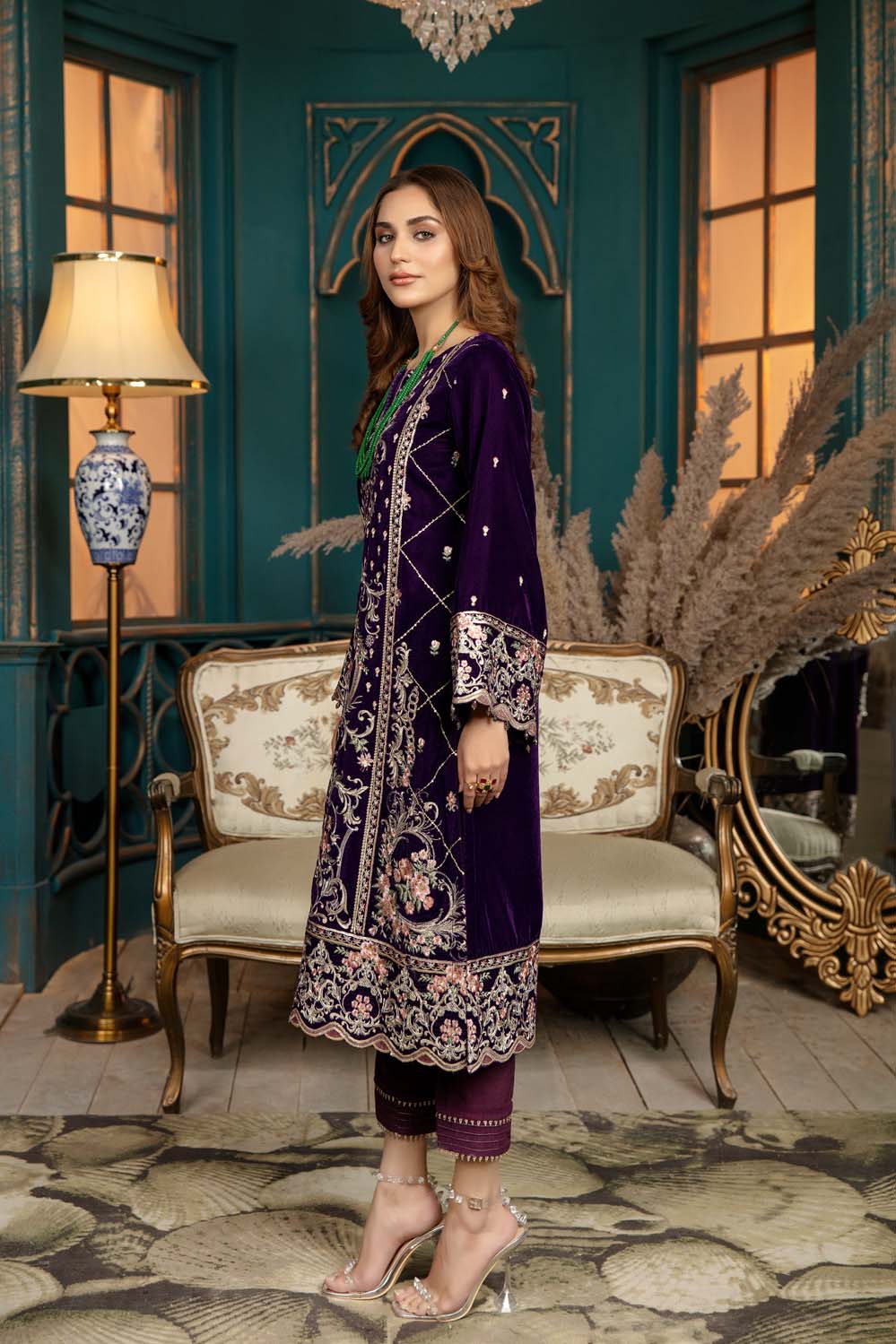 Glory Fall - Stitched Embroidered Velvet 2PC - Image 3