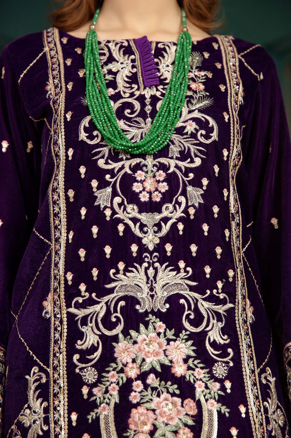 Glory Fall - Stitched Embroidered Velvet 2PC - Image 5