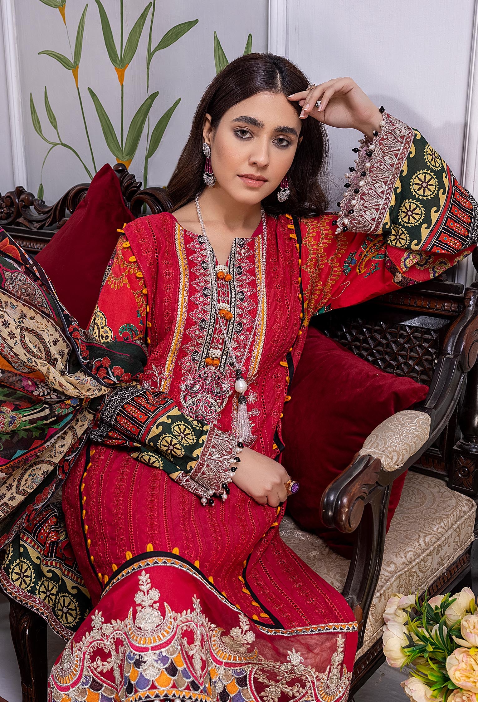 Glory Rose - Embroidered Chikankari Lawn 3PC - Image 3