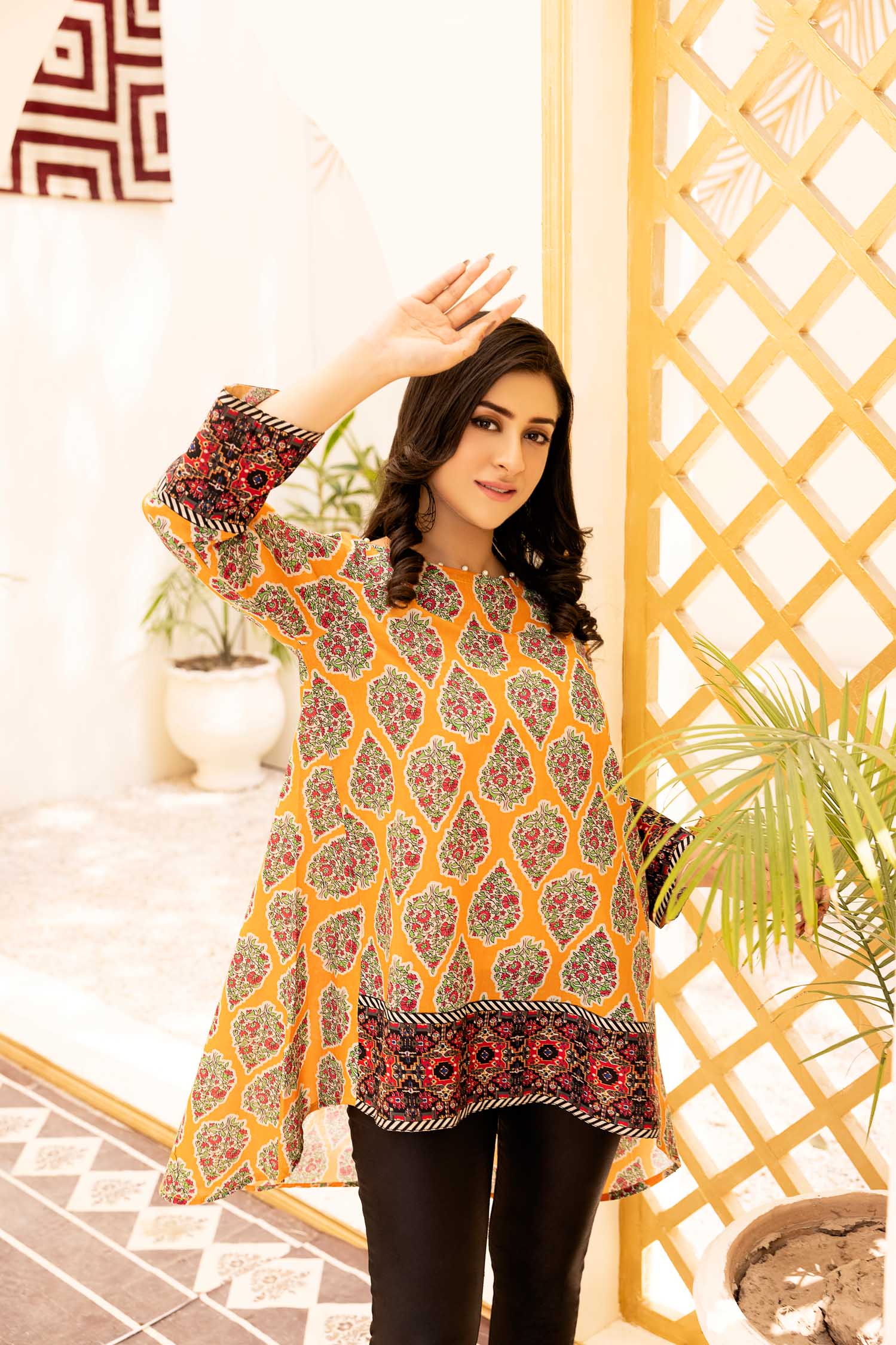 Glow - Digital Printed Stitched Lawn Kurti - Image 2