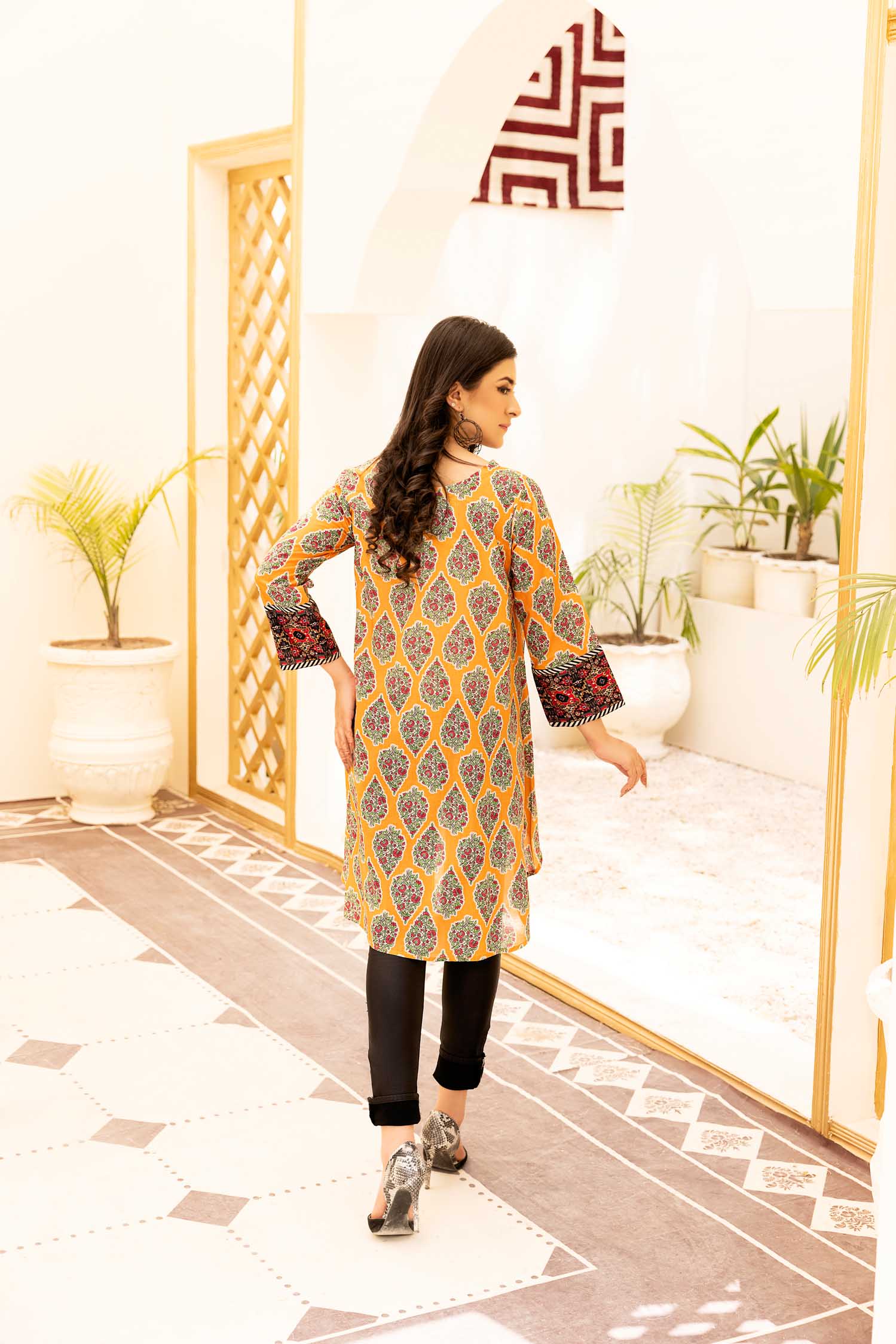 Glow - Digital Printed Stitched Lawn Kurti - Image 3