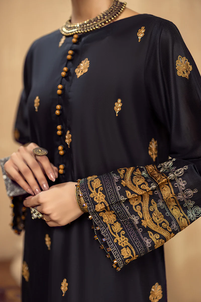 Golden Pitch - Stitched Embroidered Lawn 2PC - Image 5