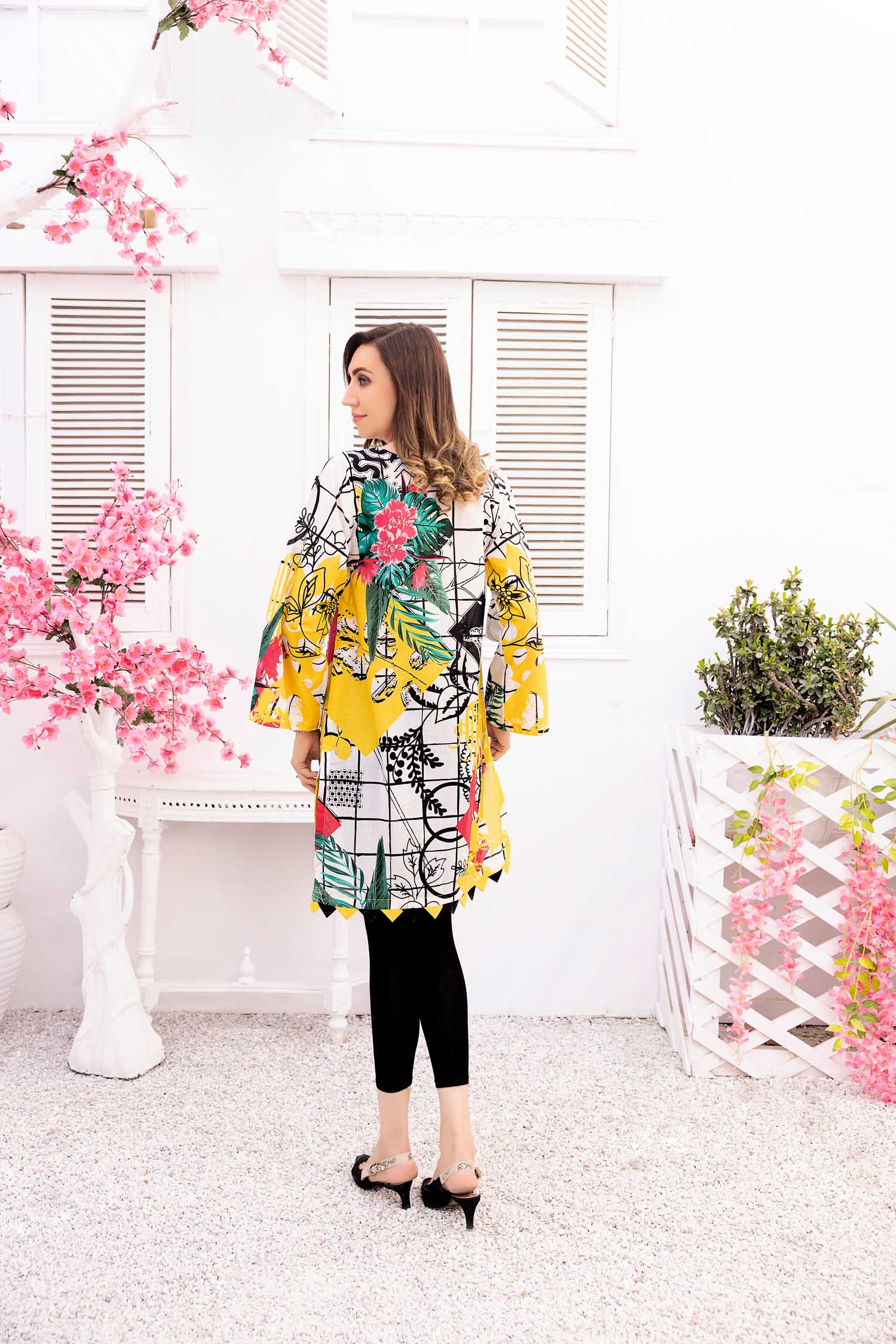 Goulin - Digital Printed Stitched Lawn Kurti - Image 2
