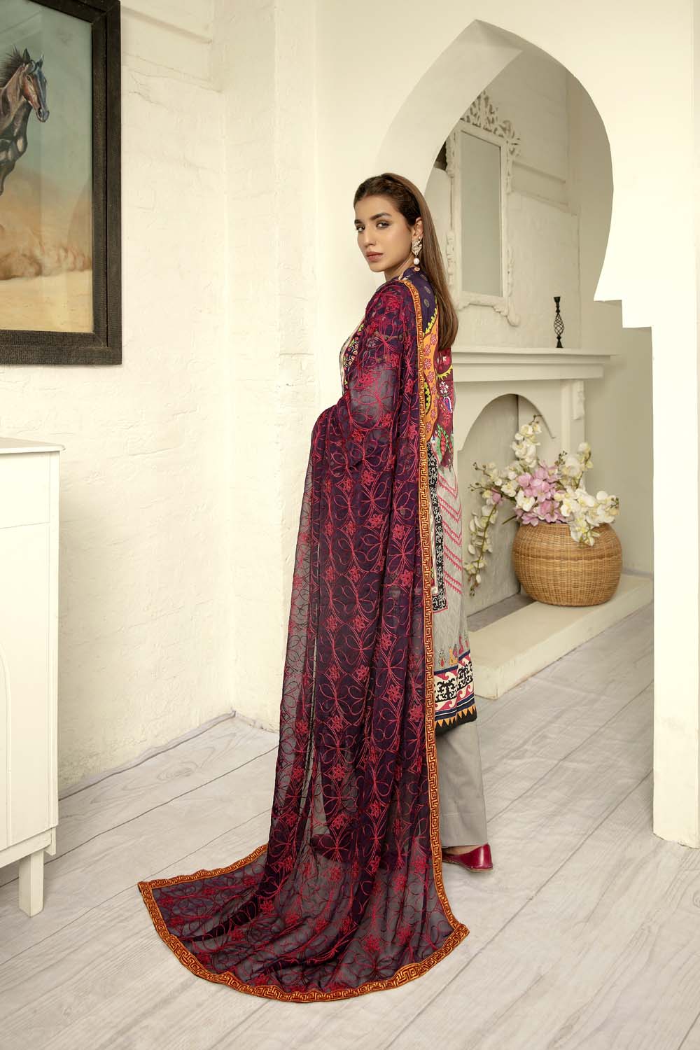 Gracia - Digital Printed & Embroidered Lawn - Image 2
