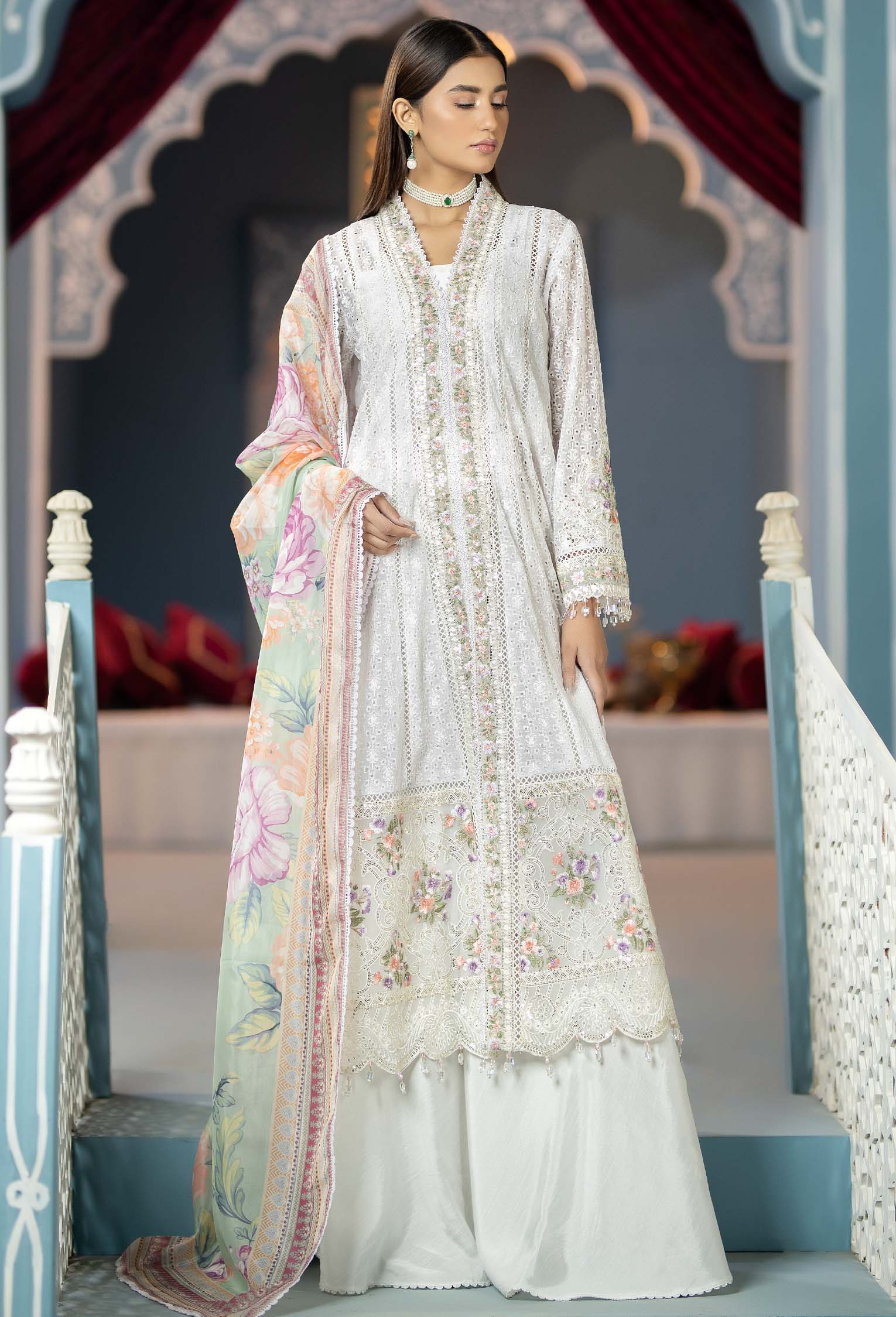 Gradient Breeze - Chikankari Unstitched - Image 7