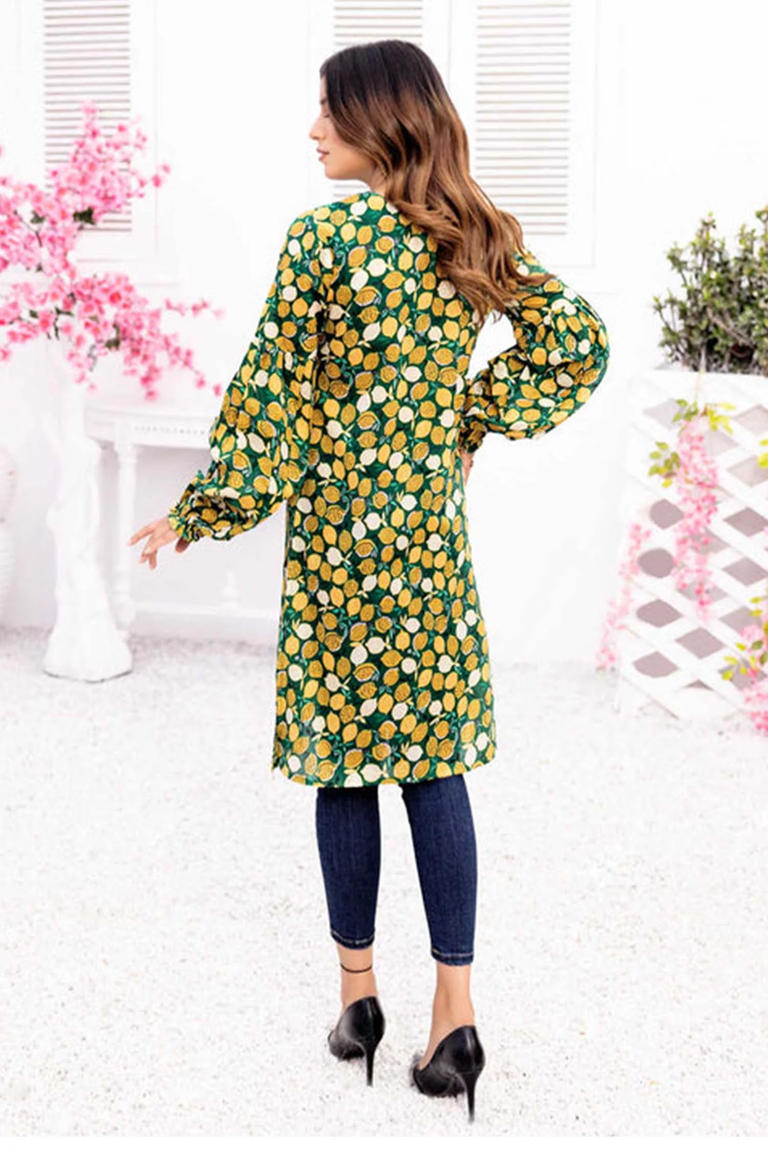 Greefin - Digital Printed Stitched Lawn Kurti - Image 2