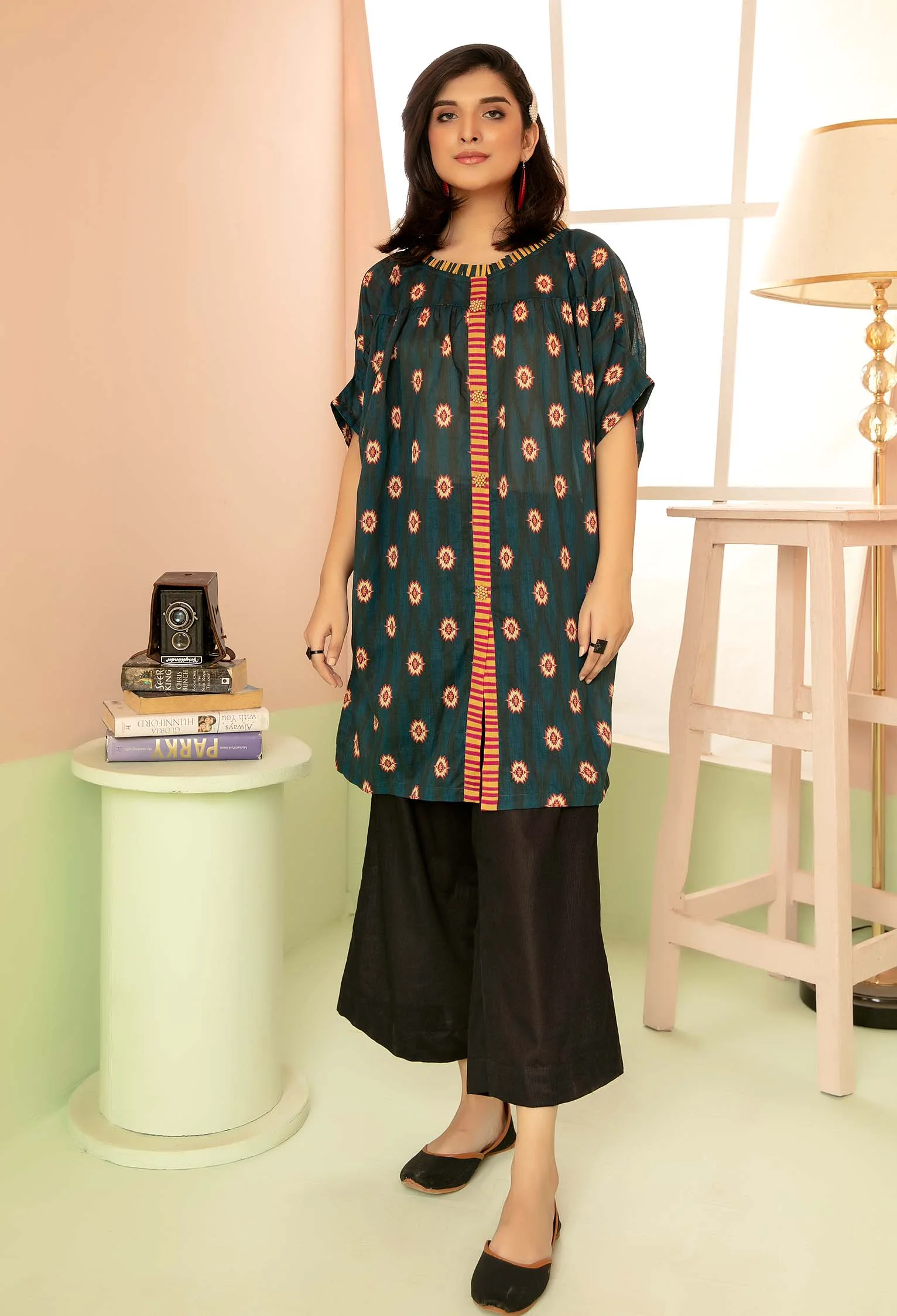 Green Gator - Digital Printed Stitched Lawn Kurti