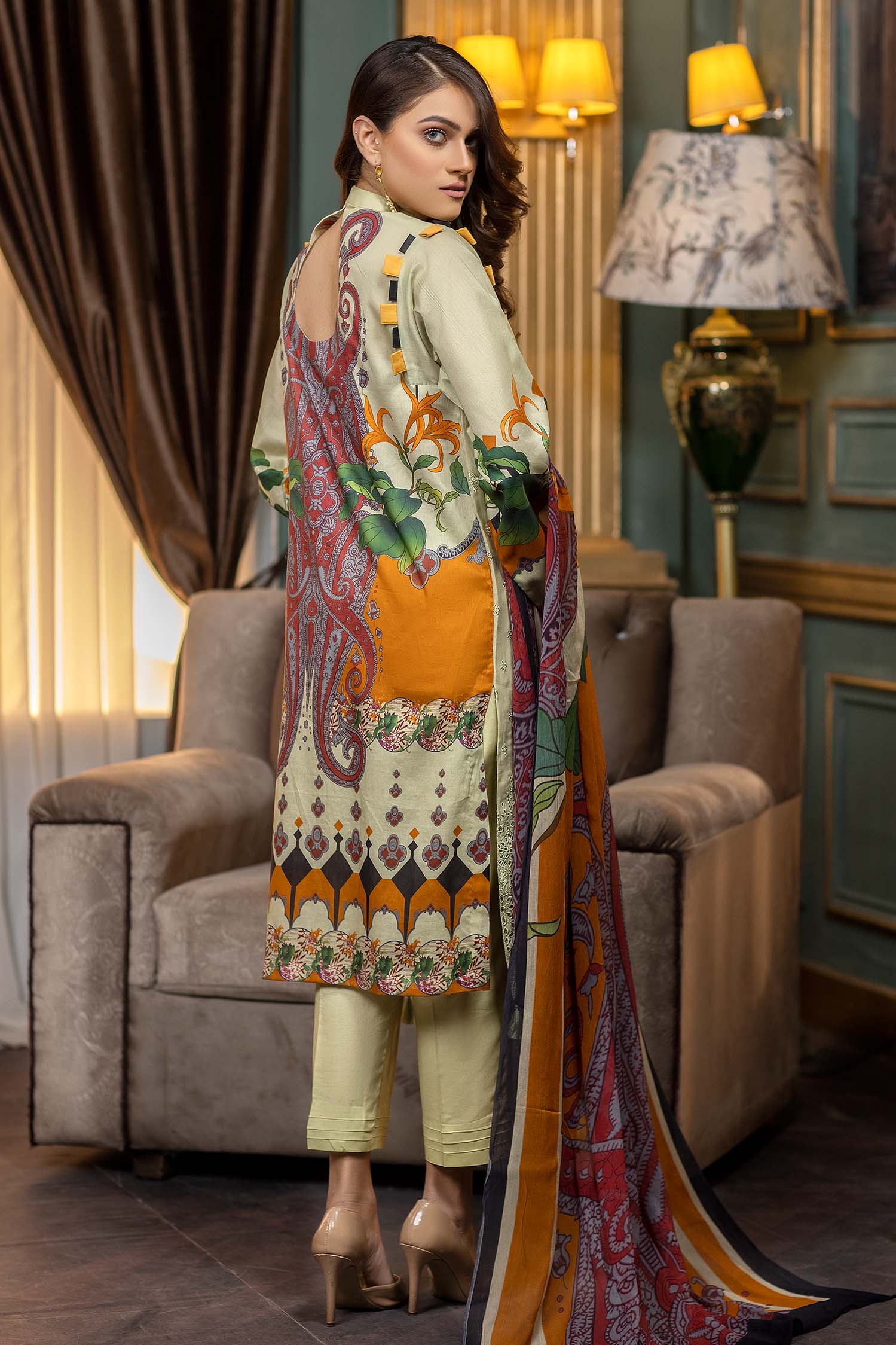 Green Mist - Embroidered & Printed Lawn - Image 2