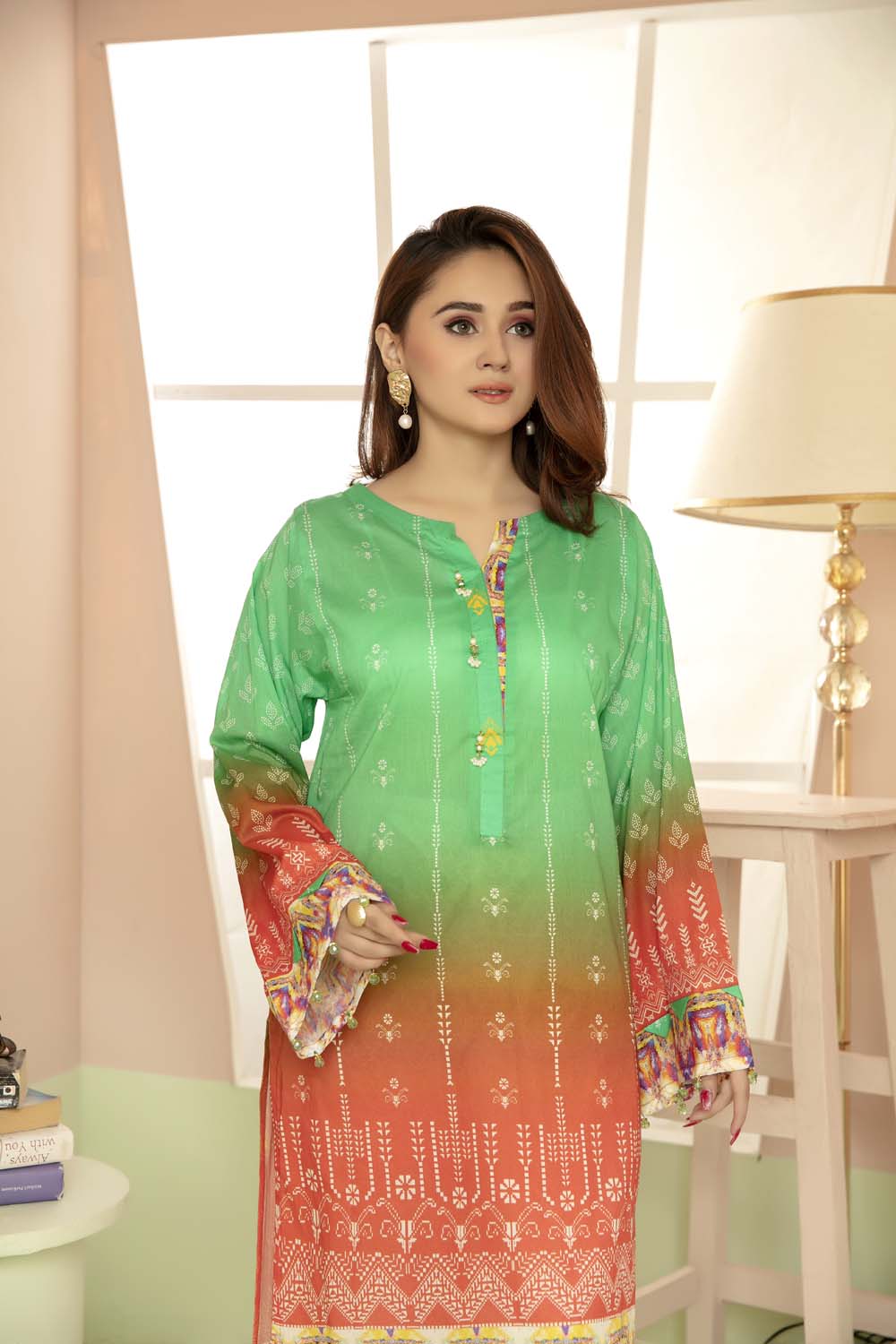 Grezin - Printed Stitch Kurti - Image 3