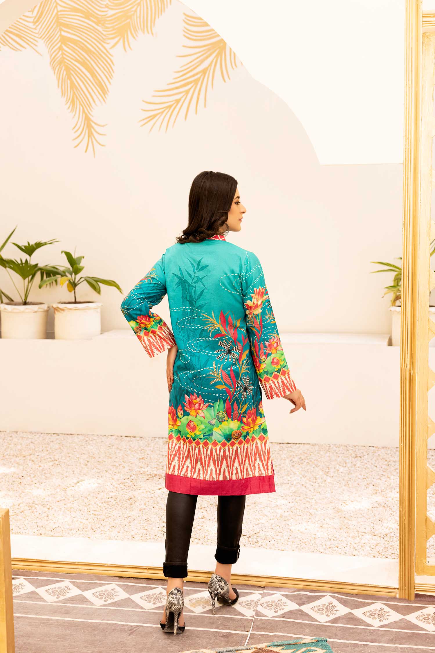Groovy - Digital Printed Stitched Lawn Kurti - Image 2
