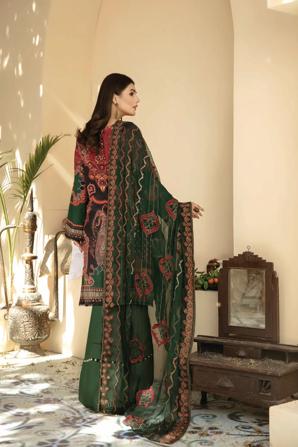 Groswer - Digital Printed And Embroidered Suvic Lawn - Image 3