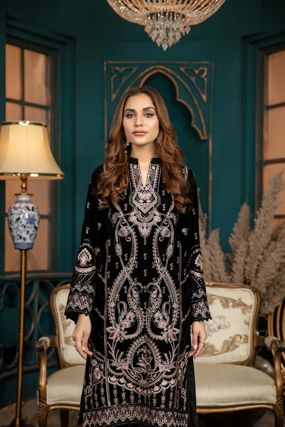 Harvid - Stitched Embroidered Velvet 2PC - Image 3