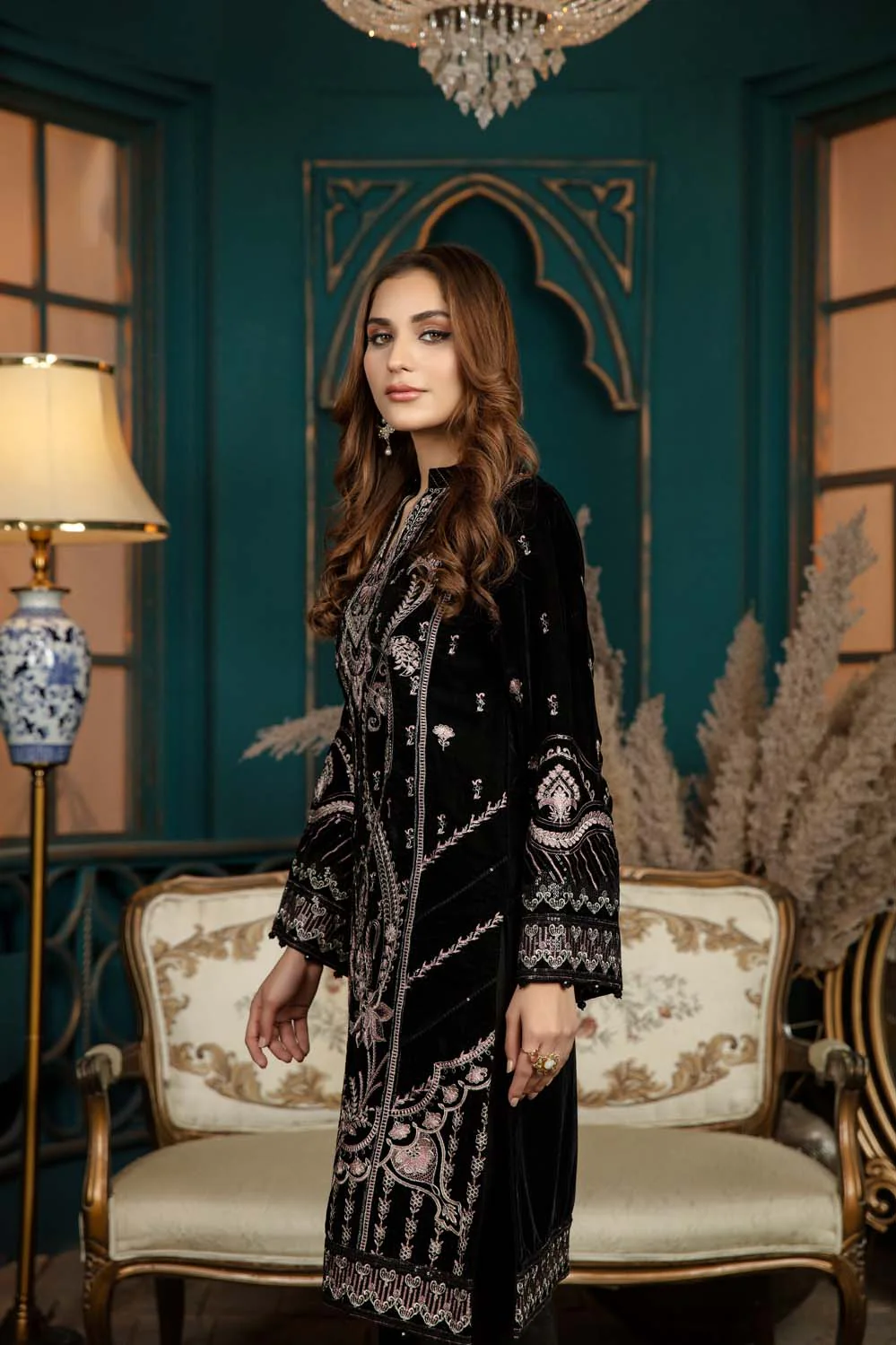 Harvid - Stitched Embroidered Velvet 2PC - Image 4