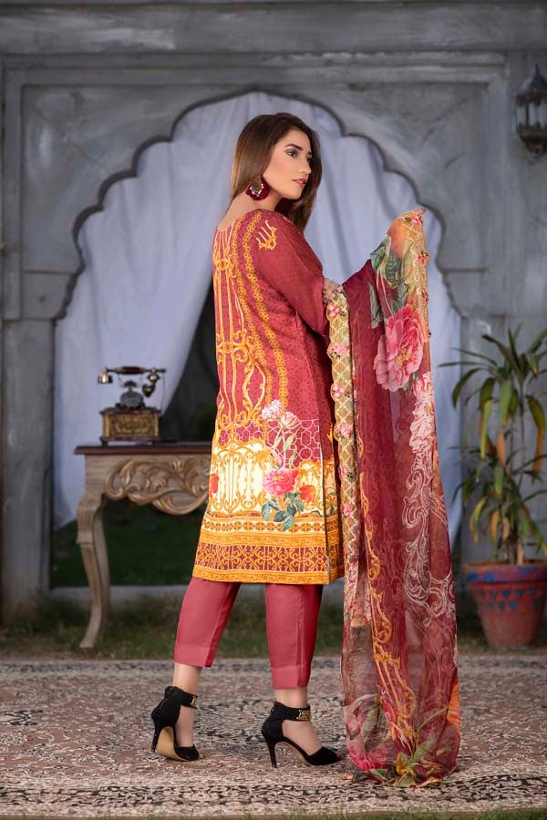 Horizon Digital Printed & Embroidered Karandi 3PC - Image 2
