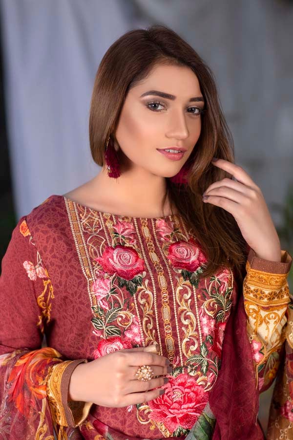 Horizon Digital Printed & Embroidered Karandi 3PC - Image 3