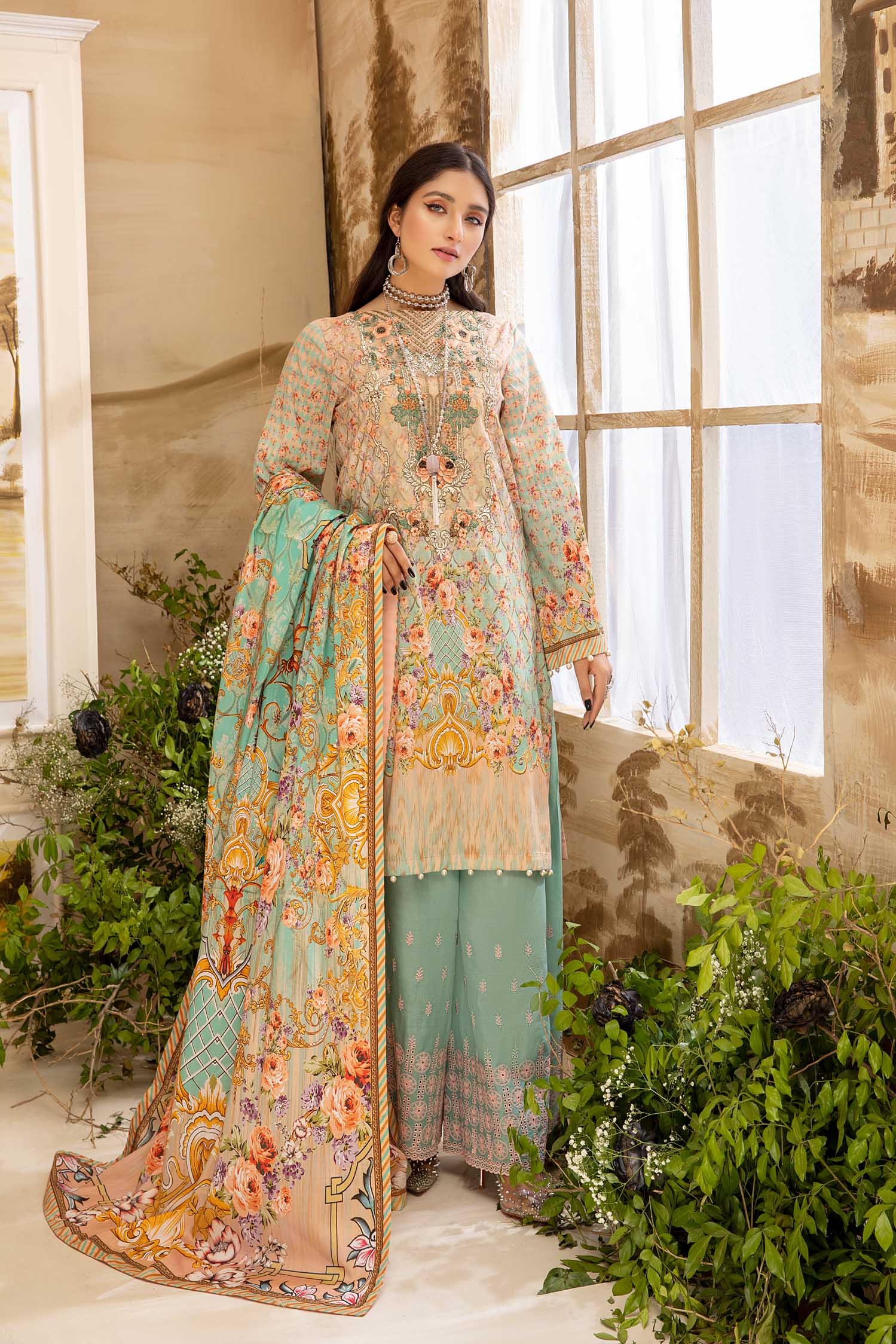 Imogen - Digital Printed And Embroidered Lawn 3PC - Image 2