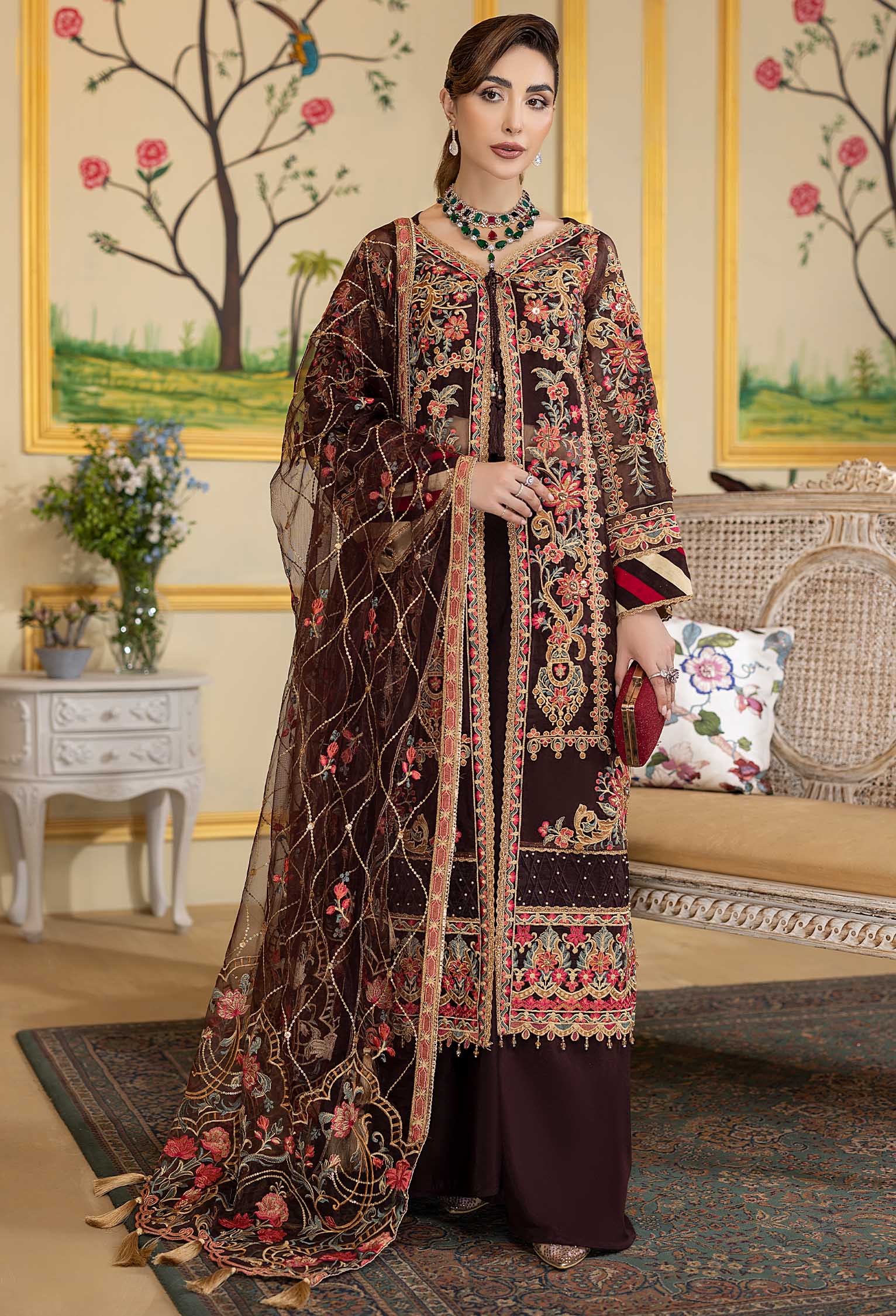 Imperial Era - Embroidered Organza Stitched