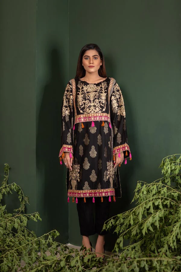 Ink - Jacquard Embroidered Unstitch 2 Piece