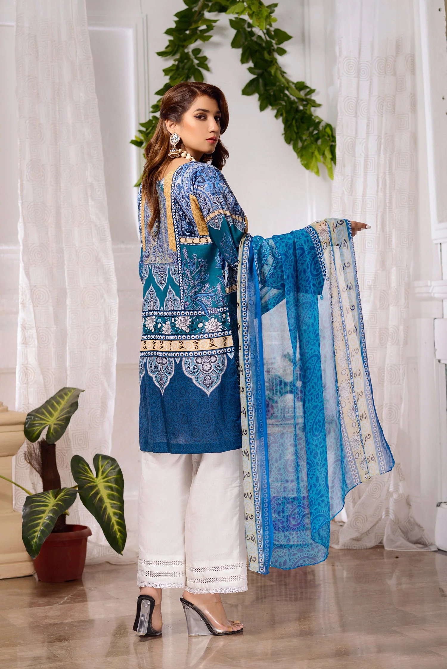 Iris  - DIGITAL PRINTED & EMBROIDERED LAWN 3PC - Image 2