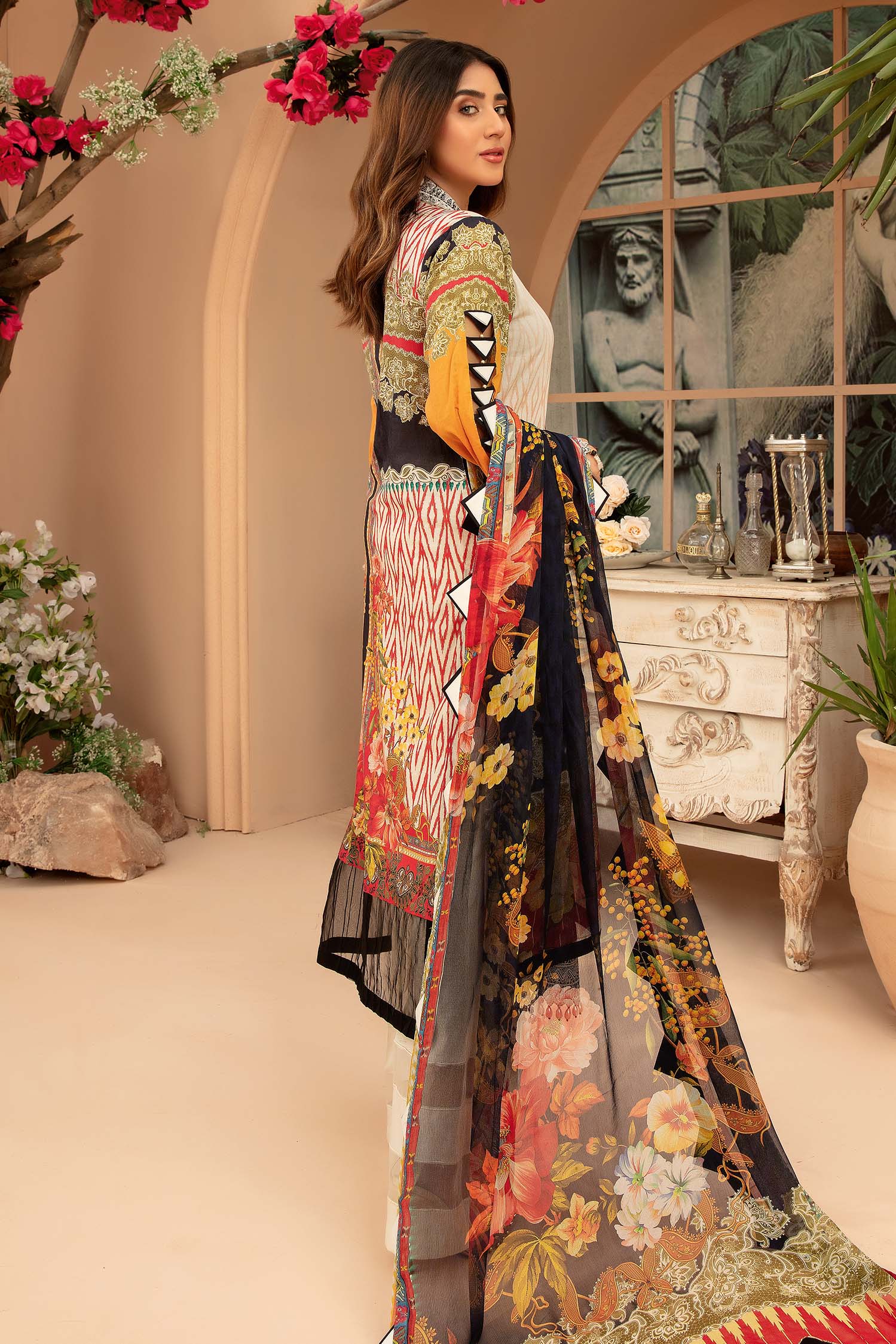 Island Paradise - Digital Printed & Embroidered 3PC - Image 2