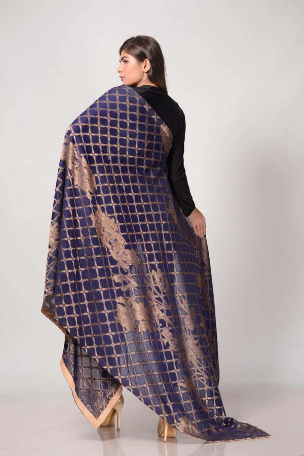 Jacquard Dupatta - Port Gore - Image 2