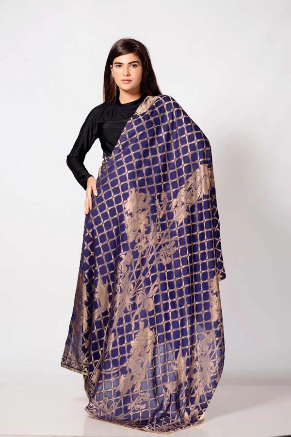 Jacquard Dupatta - Port Gore - Image 3