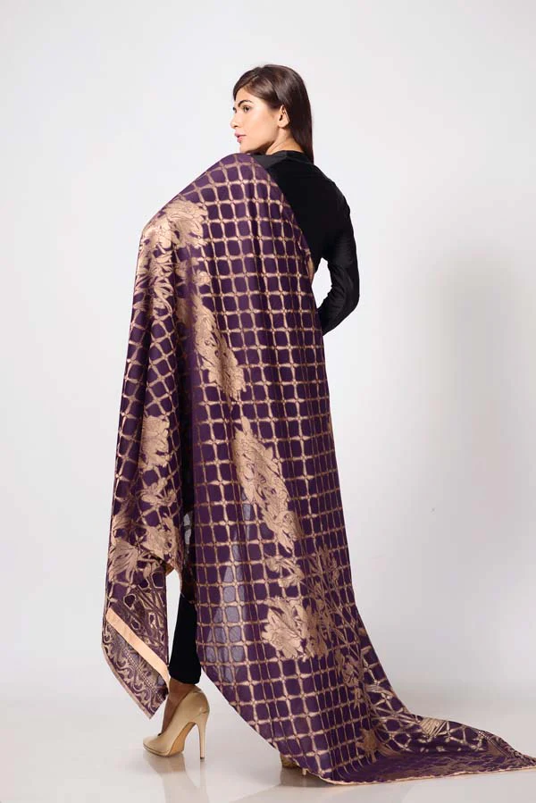 Jacquard Dupatta - Valentino - Image 3