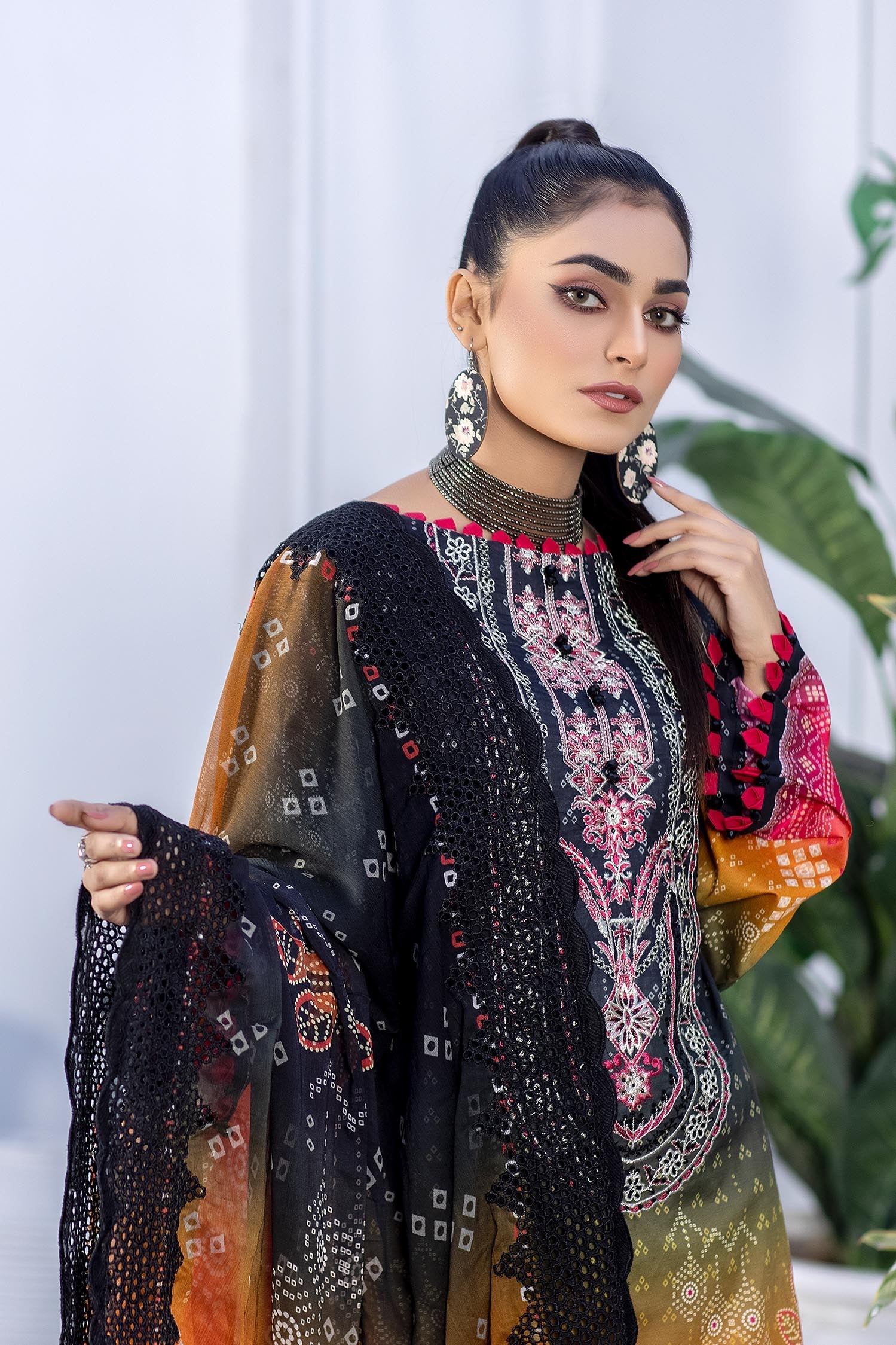 Limed Spruce - Digital Printed & Embroidered Lawn - Image 3