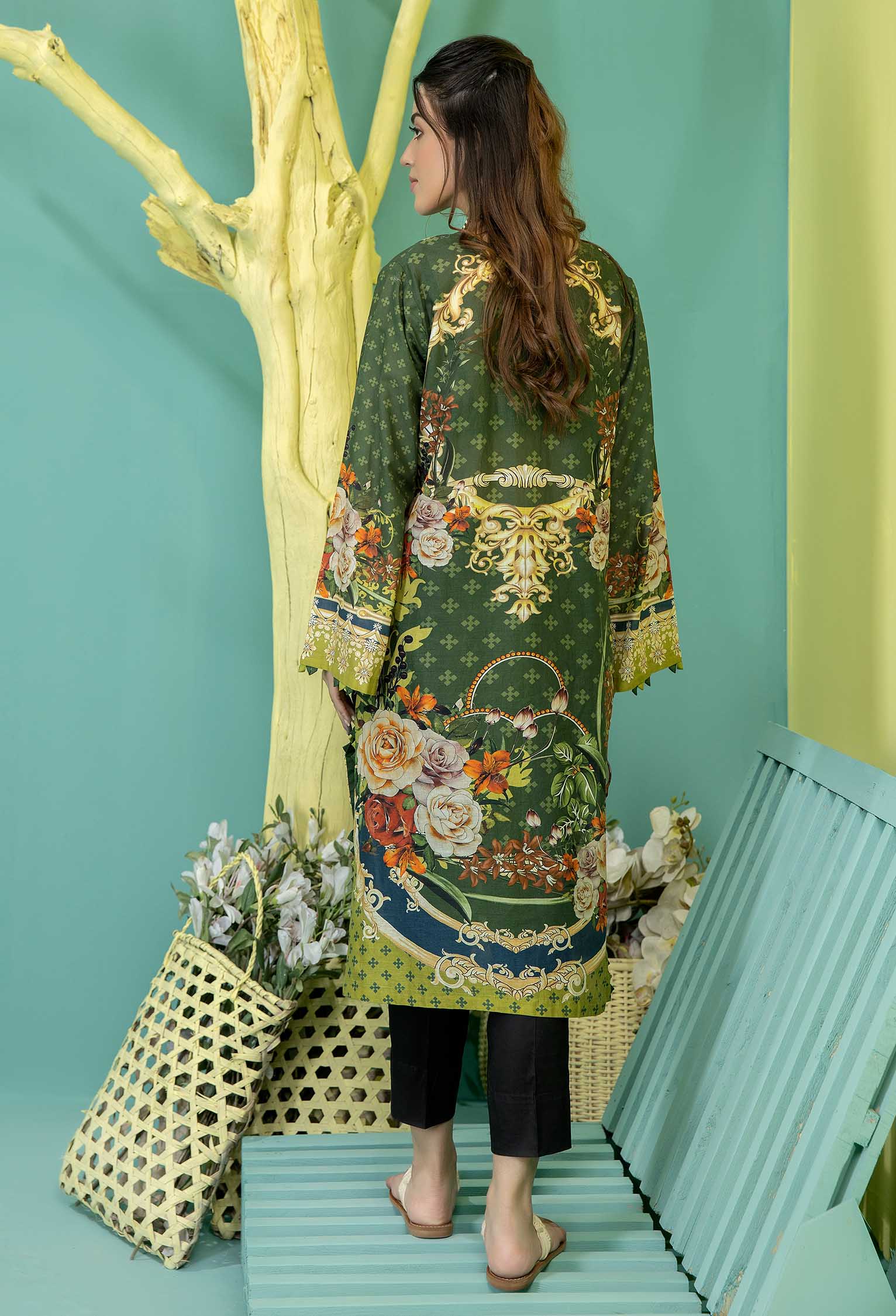 Lunar Green - Stitched Lawn Shirt - Image 2