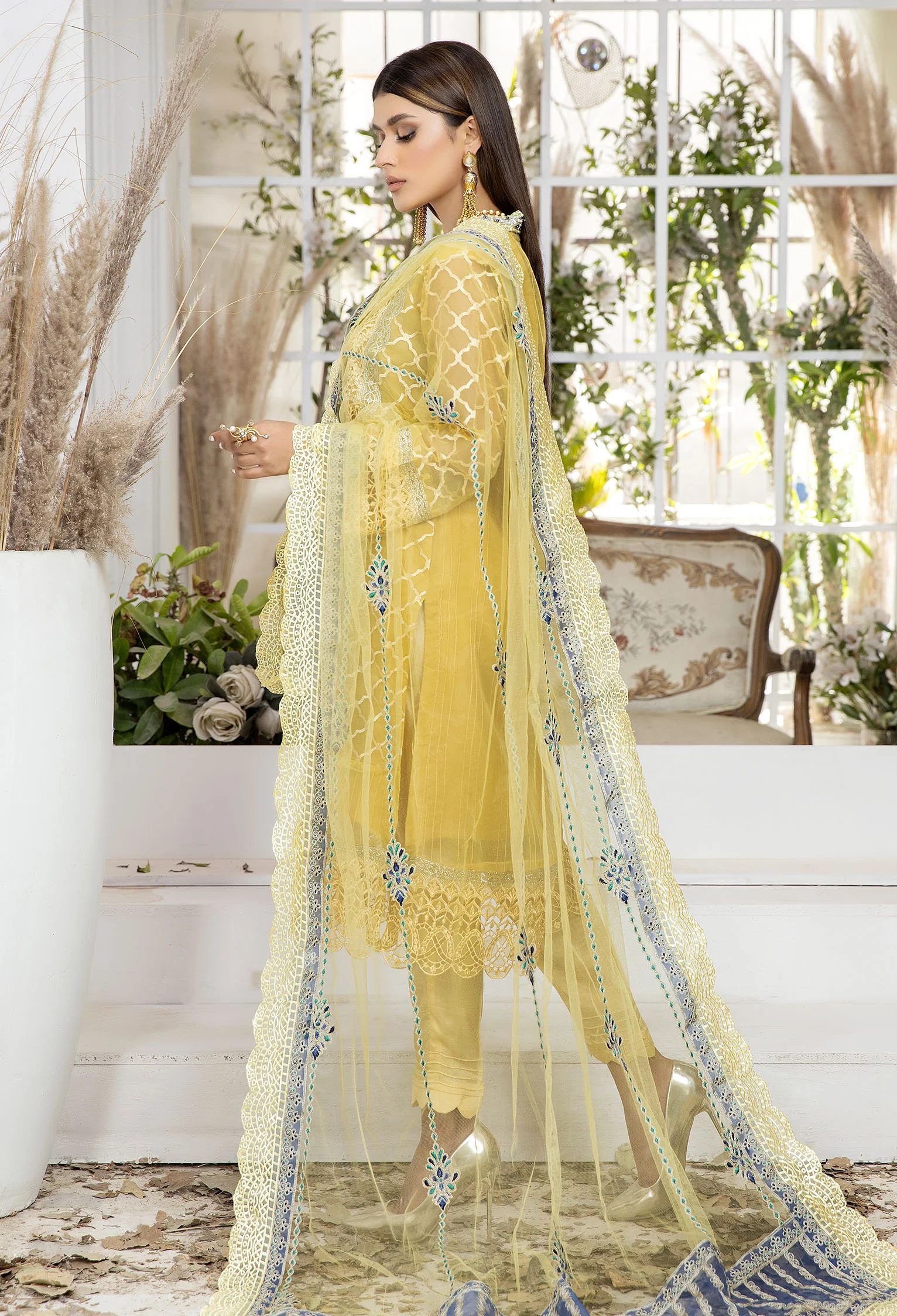Luxor Gold - Embroidered Organza Pret - Image 2