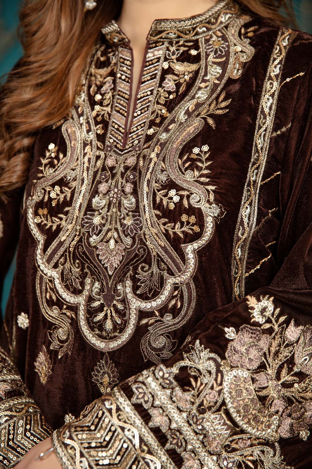 Lyrata - Stitched Embroidered Velvet 2PC - Image 3