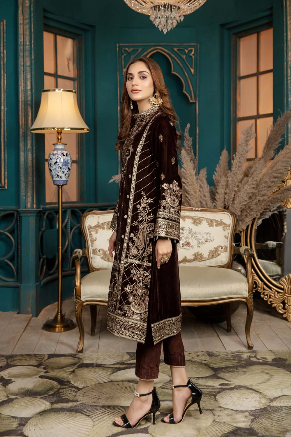 Lyrata - Stitched Embroidered Velvet 2PC - Image 4