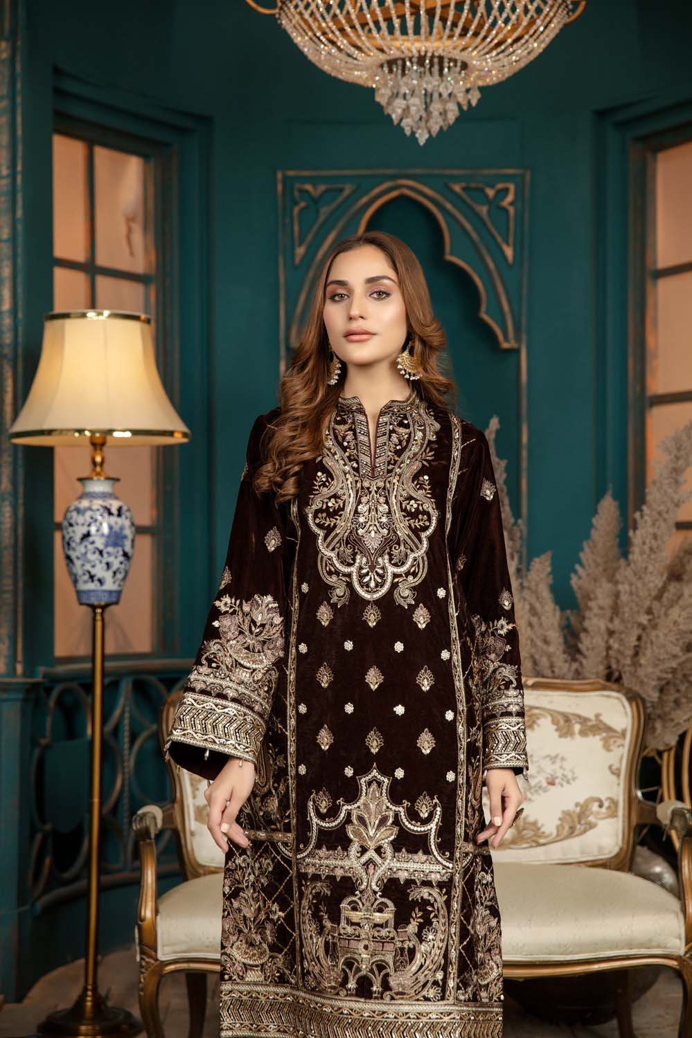 Lyrata - Stitched Embroidered Velvet 2PC - Image 5