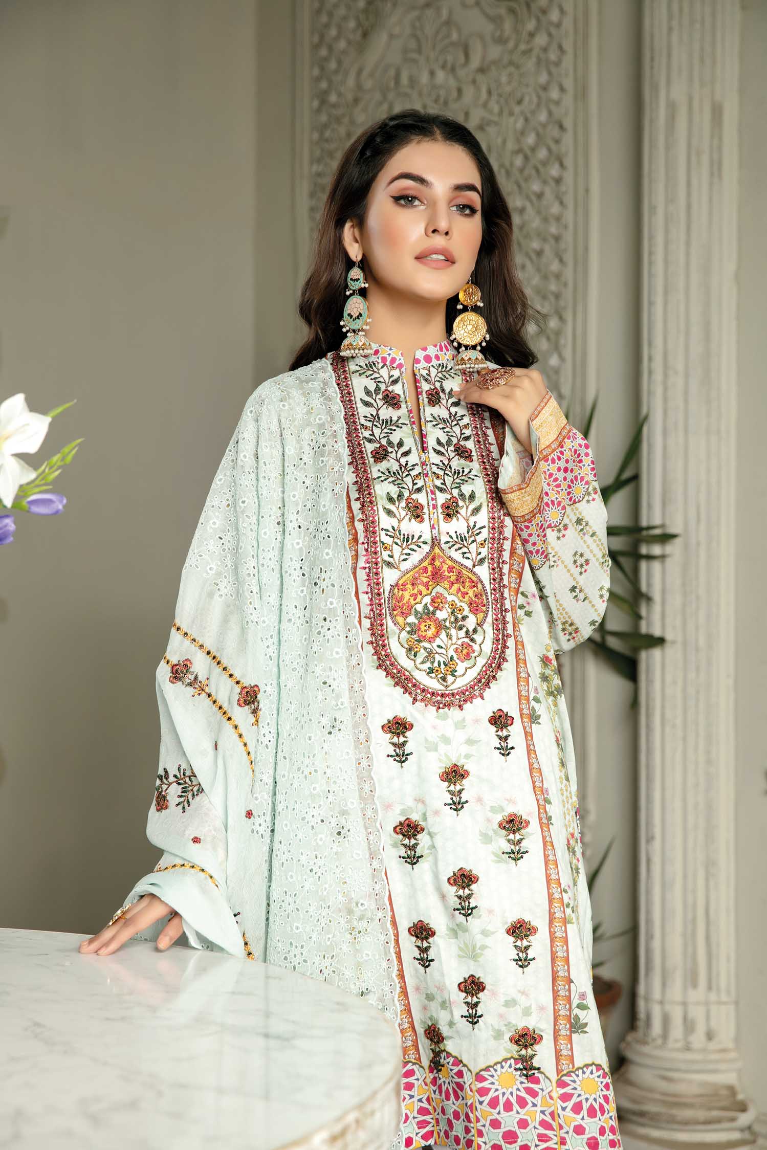 Marble - Digital Printed & Embroidered Lawn 3PC - Image 2