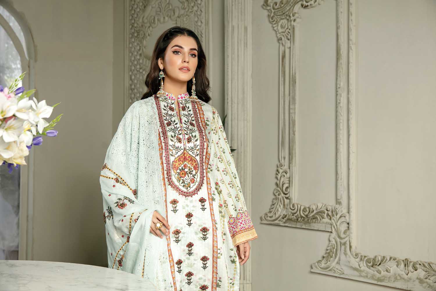 Marble - Digital Printed & Embroidered Lawn 3PC - Image 3