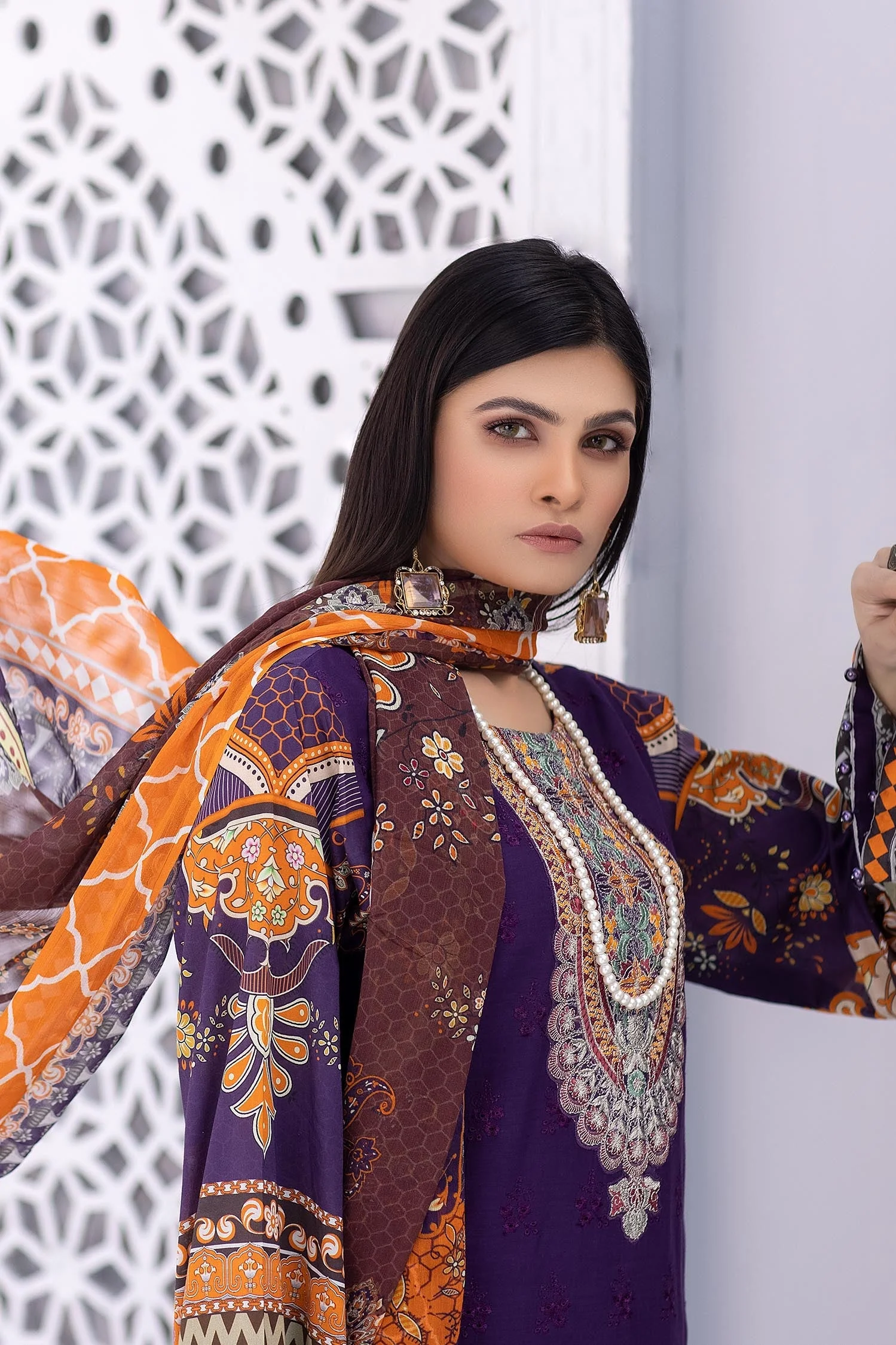 Maverick - Stitched Printed & Embroidered Lawn - Image 3