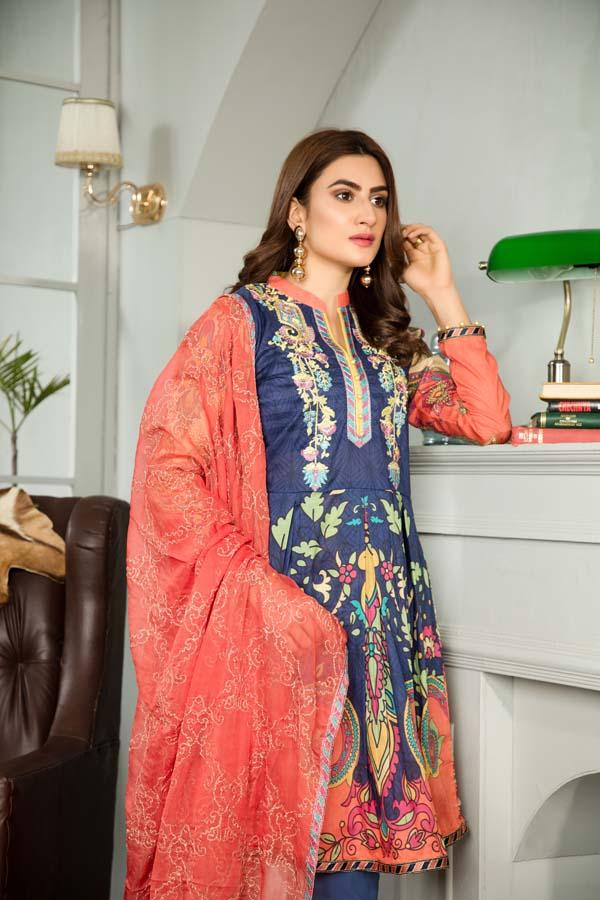 MILLENNIUM - Digital Printed and Embroidered Lawn - Image 3