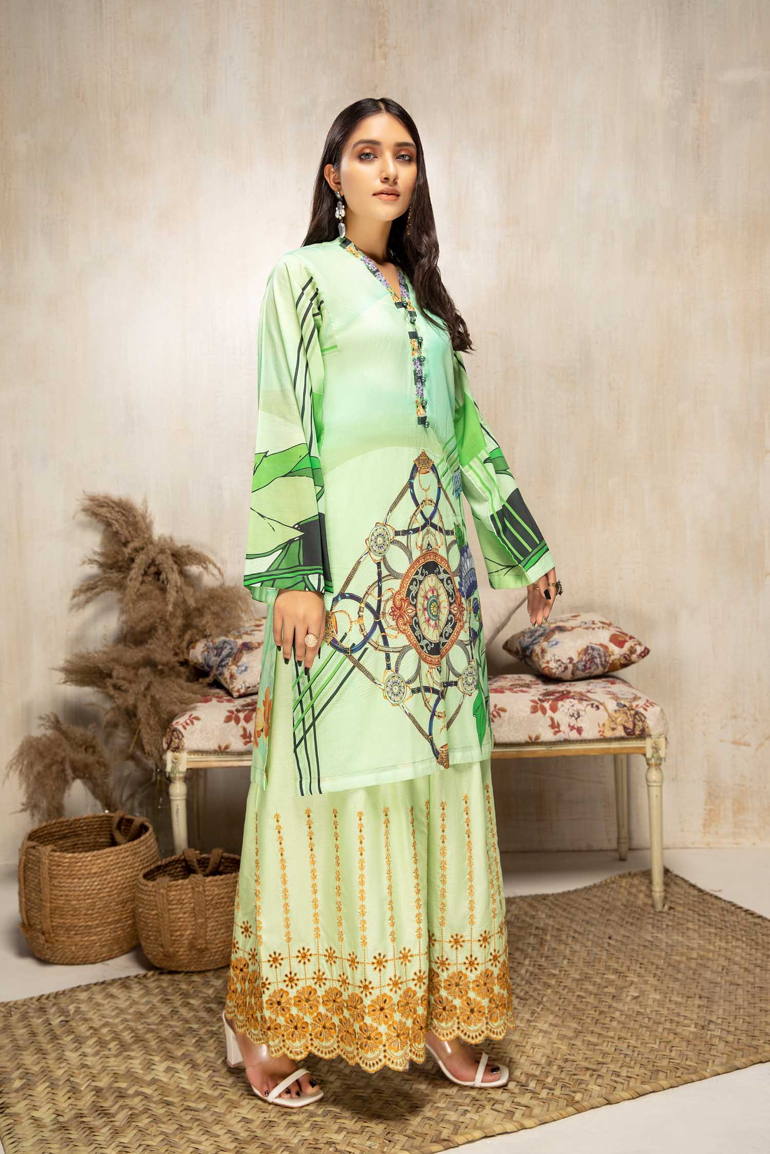 Mint - Digital Printed Lawn 2 piece - Image 2